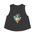 Alien Abduction Hiker Graphic Crop Top | Retro Mountain UFO Tank