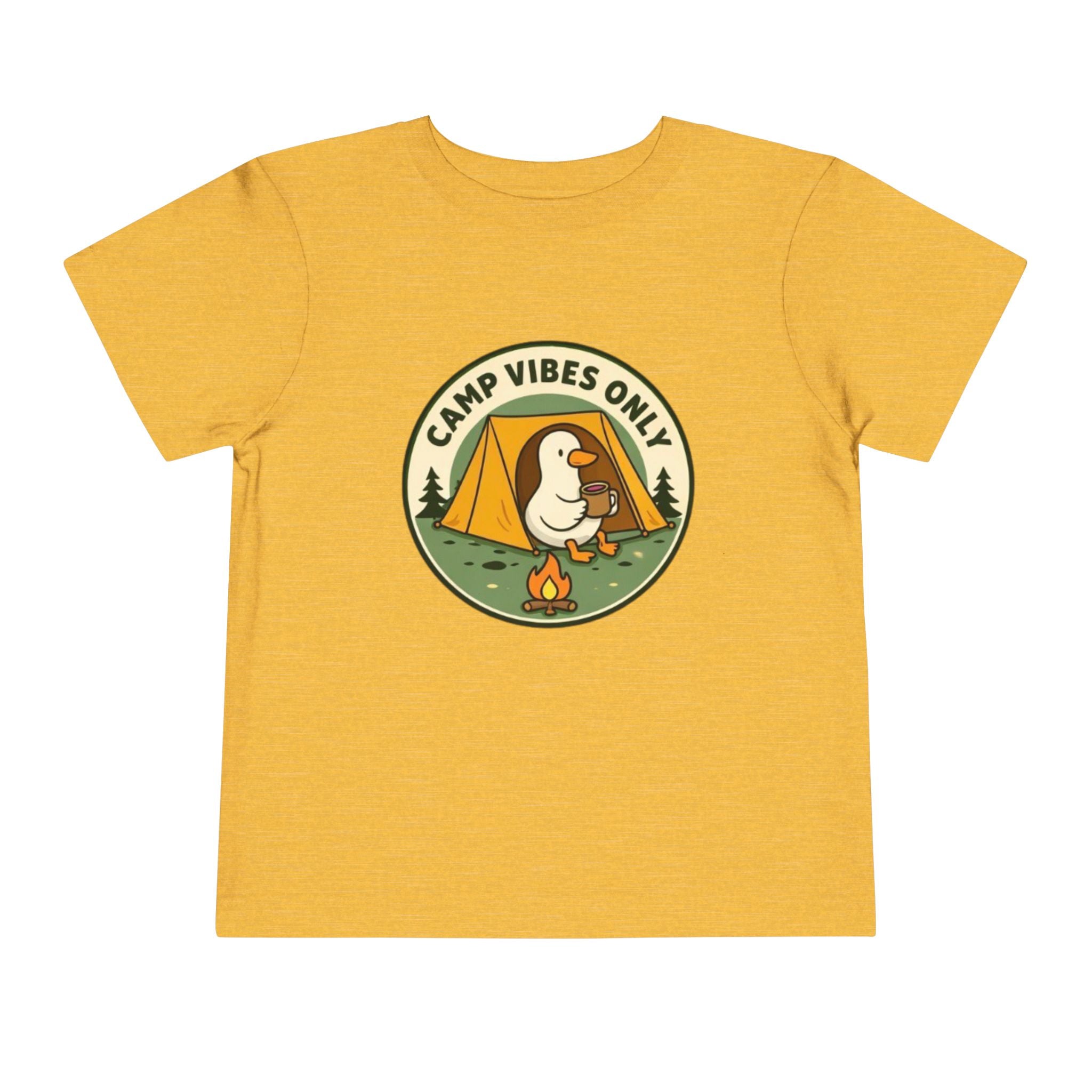 Camp Vibes Only Toddler Tee | Cute Camping Duck Graphic Shirt