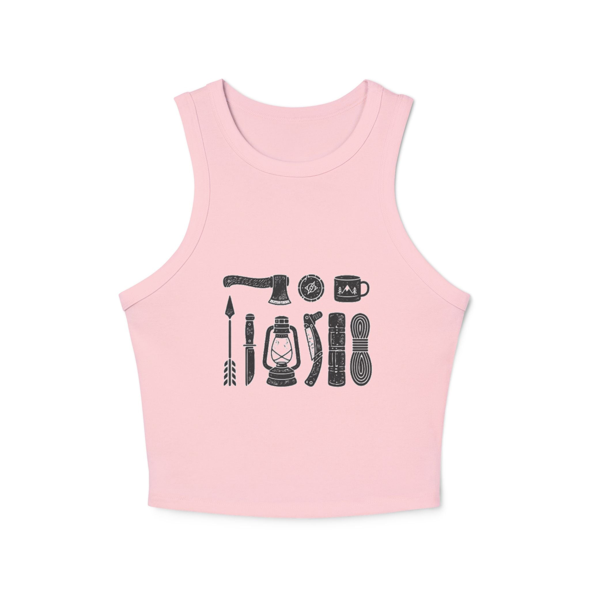 Camping Gear Graphic Tank Top | Womens Outdoor Adventure Racer