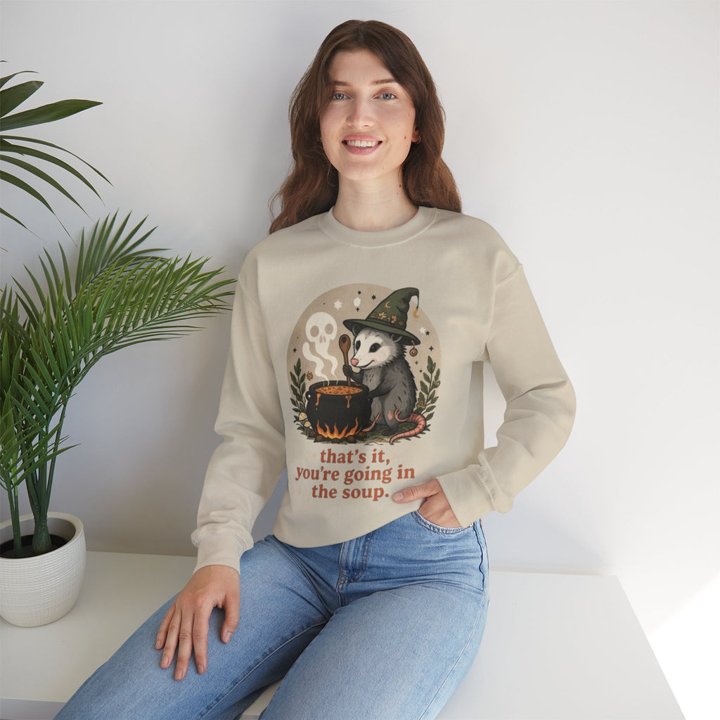 Witchy Opossum Sweatshirt | "Thats It, You're Going in the Soup"