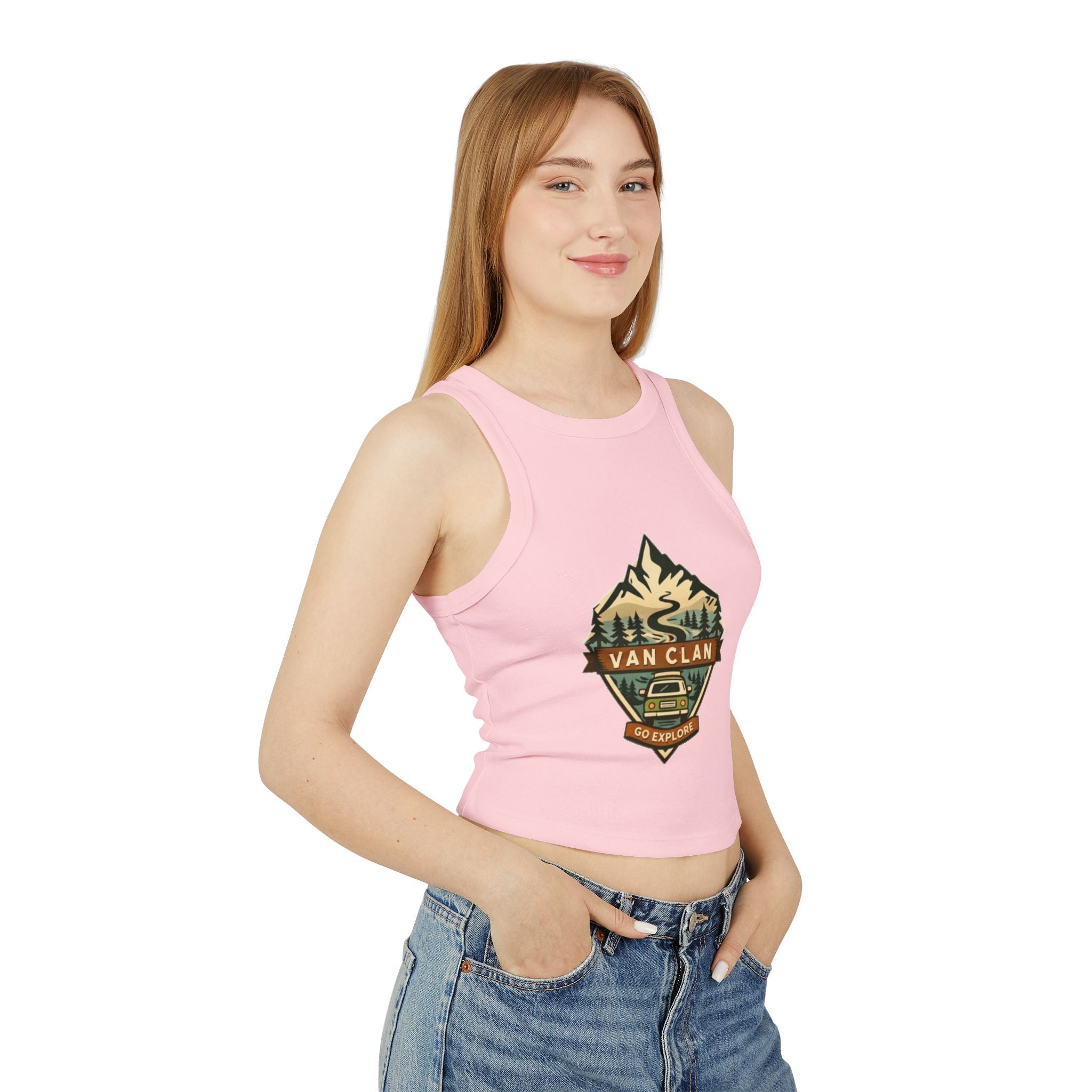 Van Clan Adventure Tank Top | Womens Ribbed Racerback Go Explore Camping Crop