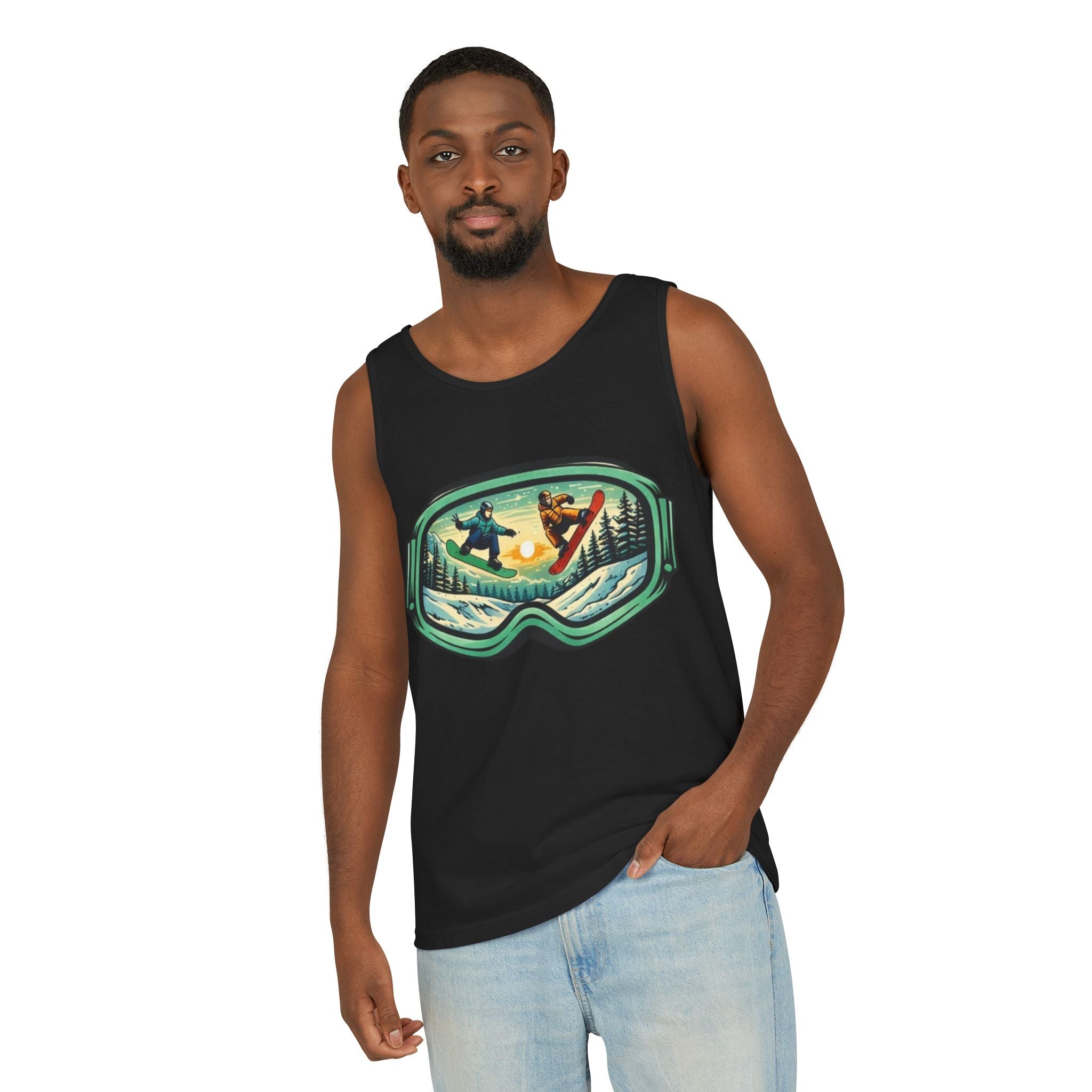 Snowboarding Mountain Goggles Tank Top