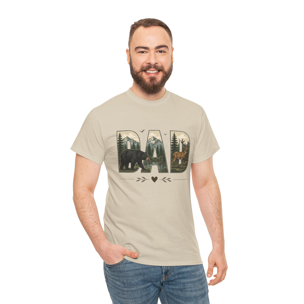 Dad Woodland Bear Graphic Tee | Fathers Day Outdoor Camping Shirt
