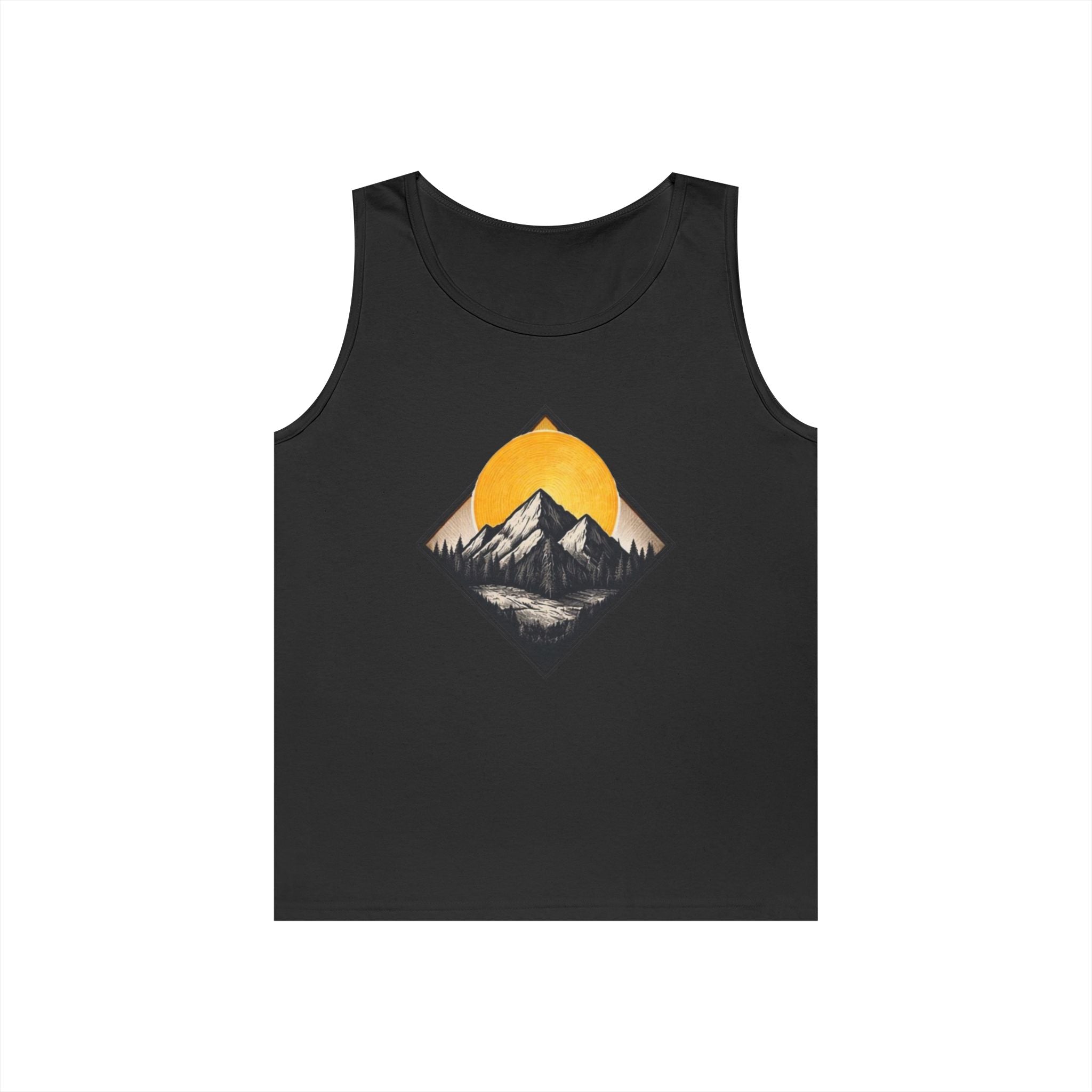 Mountain Explorer Tank Top | Retro Sunset Mountain Graphic