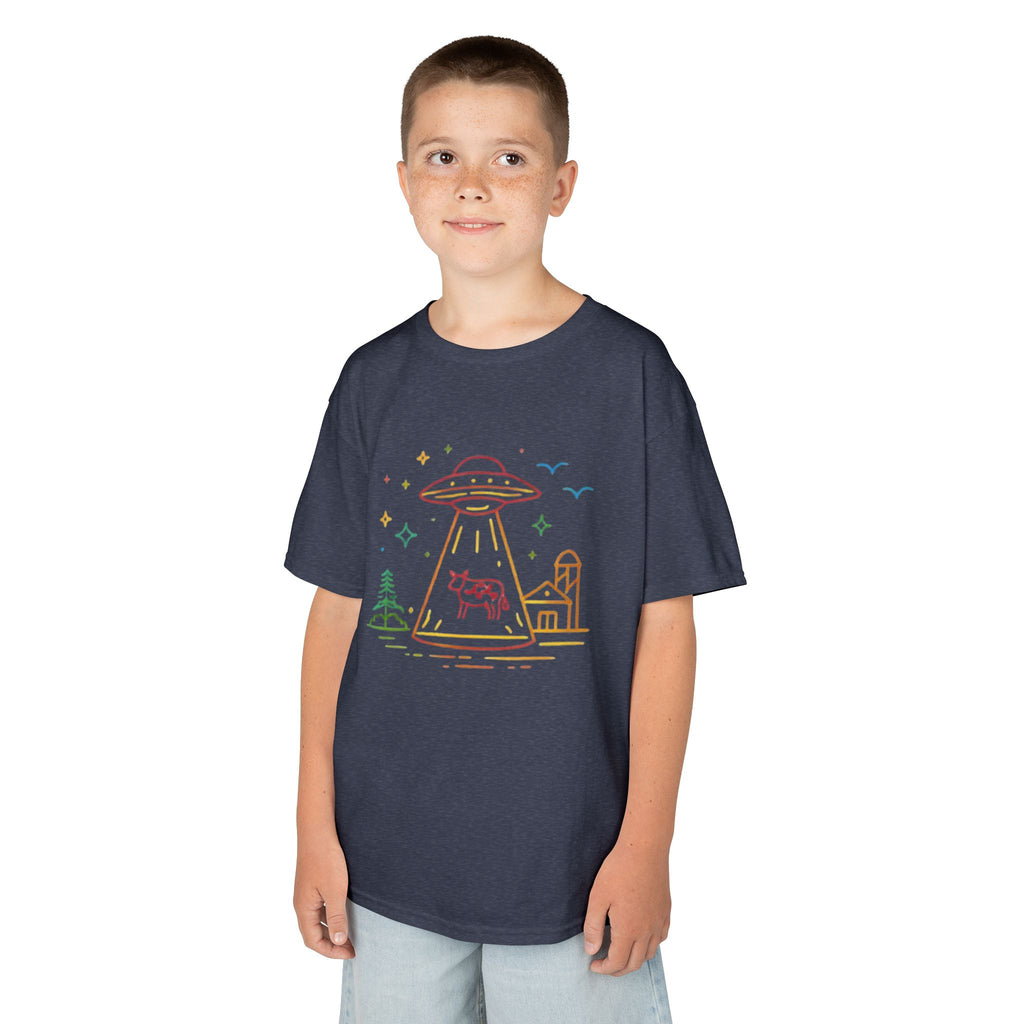 Kids T-Shirt | Pastel UFO Cow Abduction Design