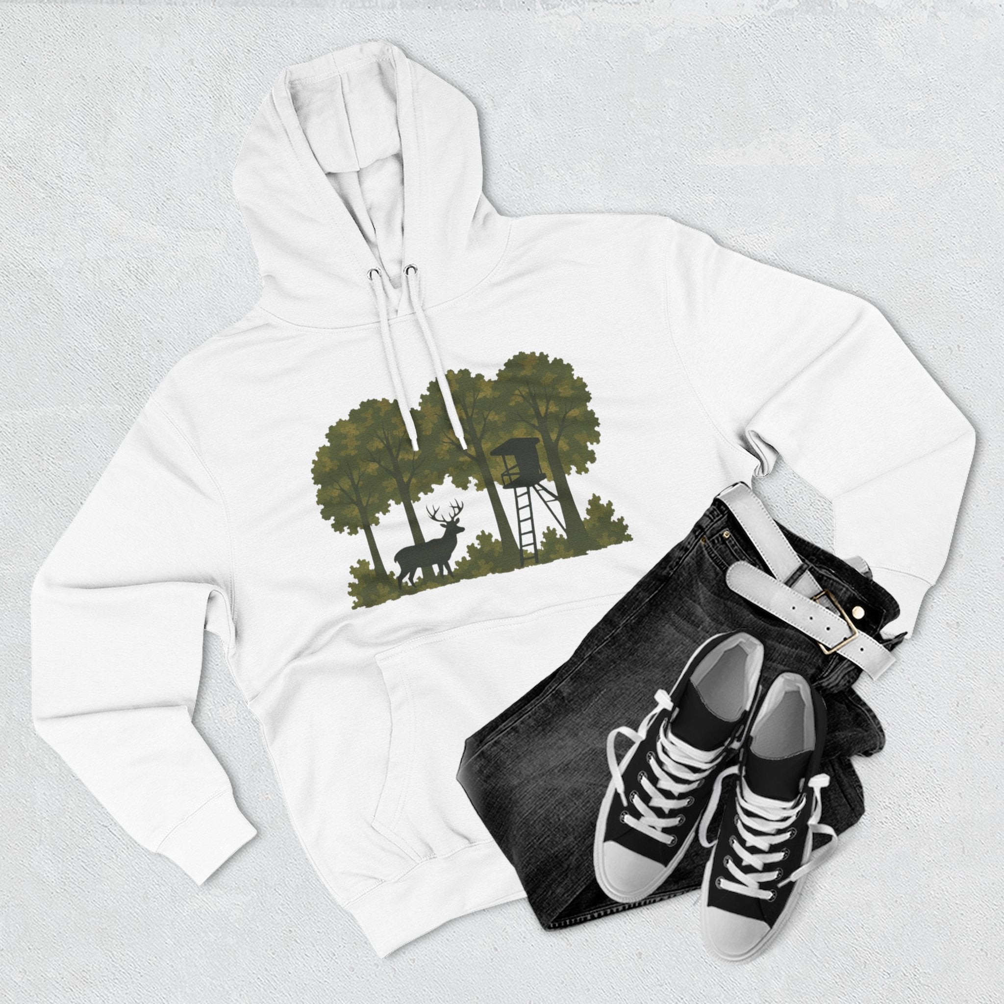 Deer Stand Forest Hoodie | Hunting Lodge Woodland Sweatshirt
