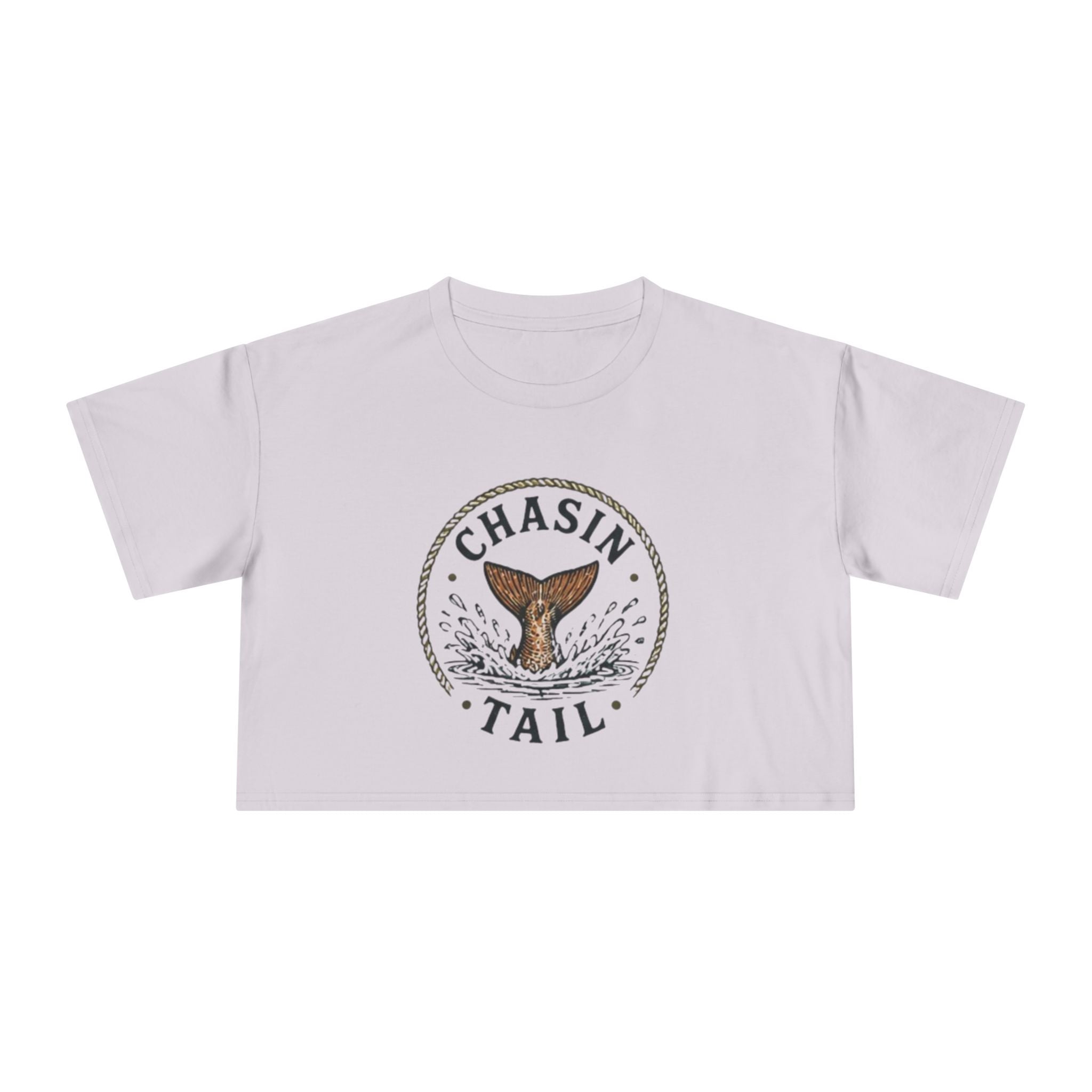 Crop Tee | "Chasin Tail" Fish Tail Graphic Top for Fishing Lovers