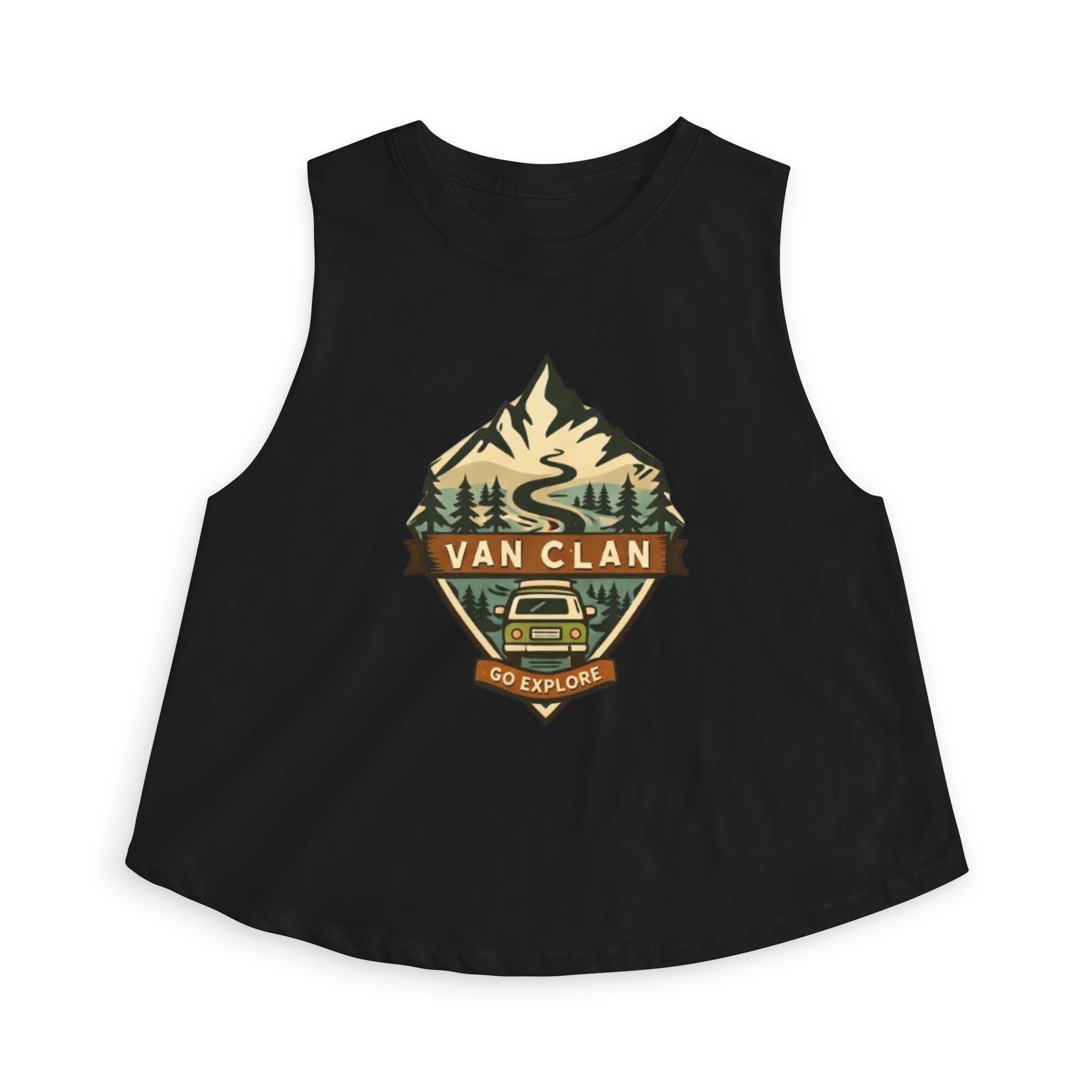 Van Clan "Go Explore" Crop Top | Women's Adventure Graphic Tank