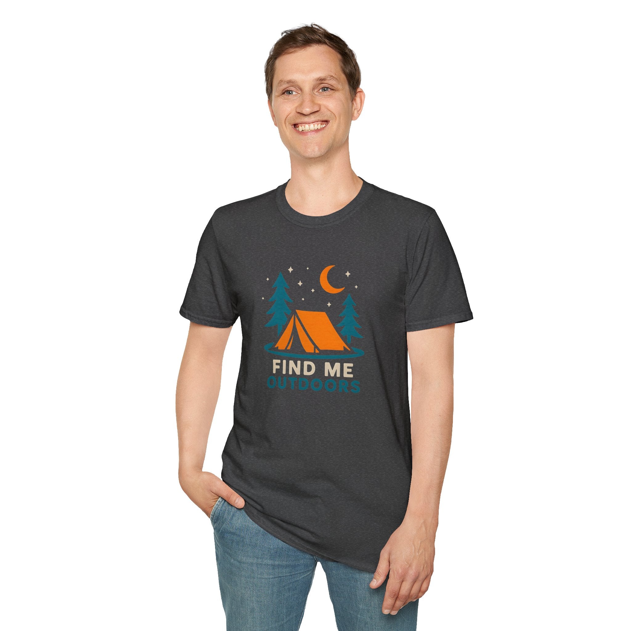 Night Camping Scene T-Shirt | Mountain Campfire Graphic Tee