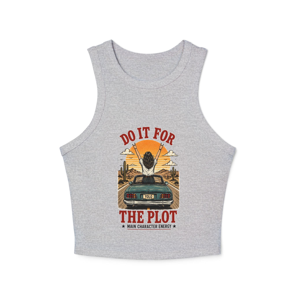 Do It For The Plot Sunset Racer Tank | Womens Micro Rib Tank