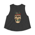 Skull Canoe Crop Top | Adventure Lake Graphic Tank Top for Women