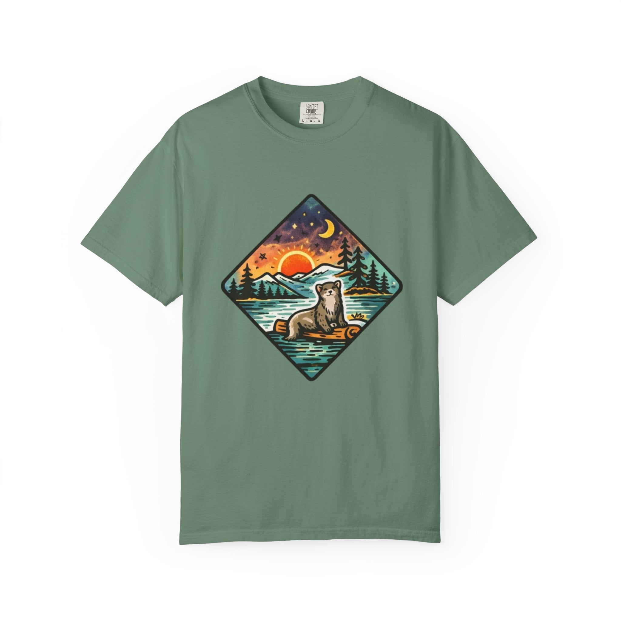 Retro Otter Lake Mountainscape T-Shirt