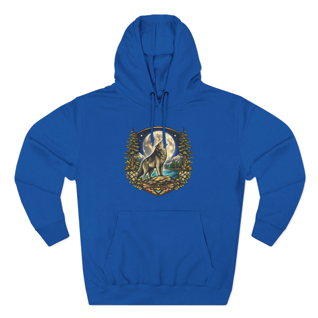 Wolf Moon Hoodie | Woodland Night Howl Graphic Fleece Hoodie