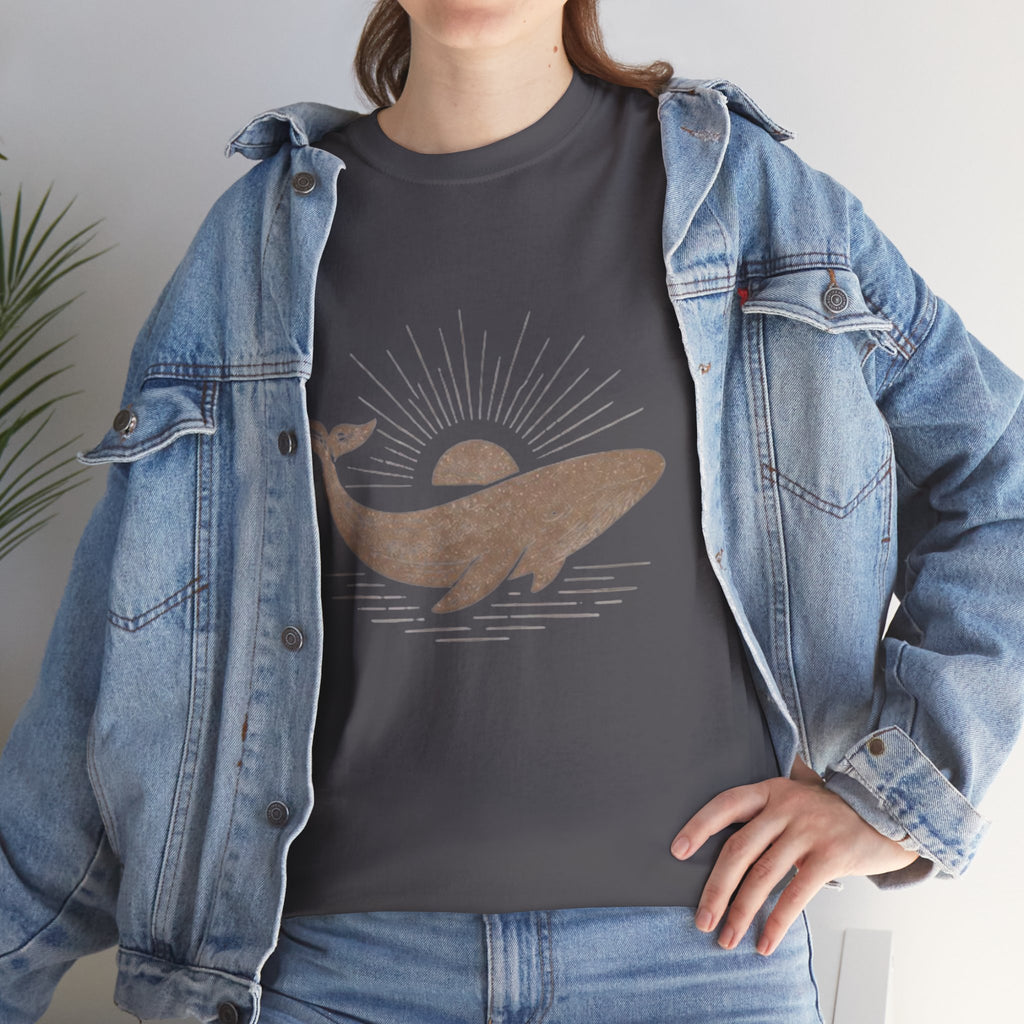 Whale Sunset T-Shirt | Minimal Coastal Graphic Tee