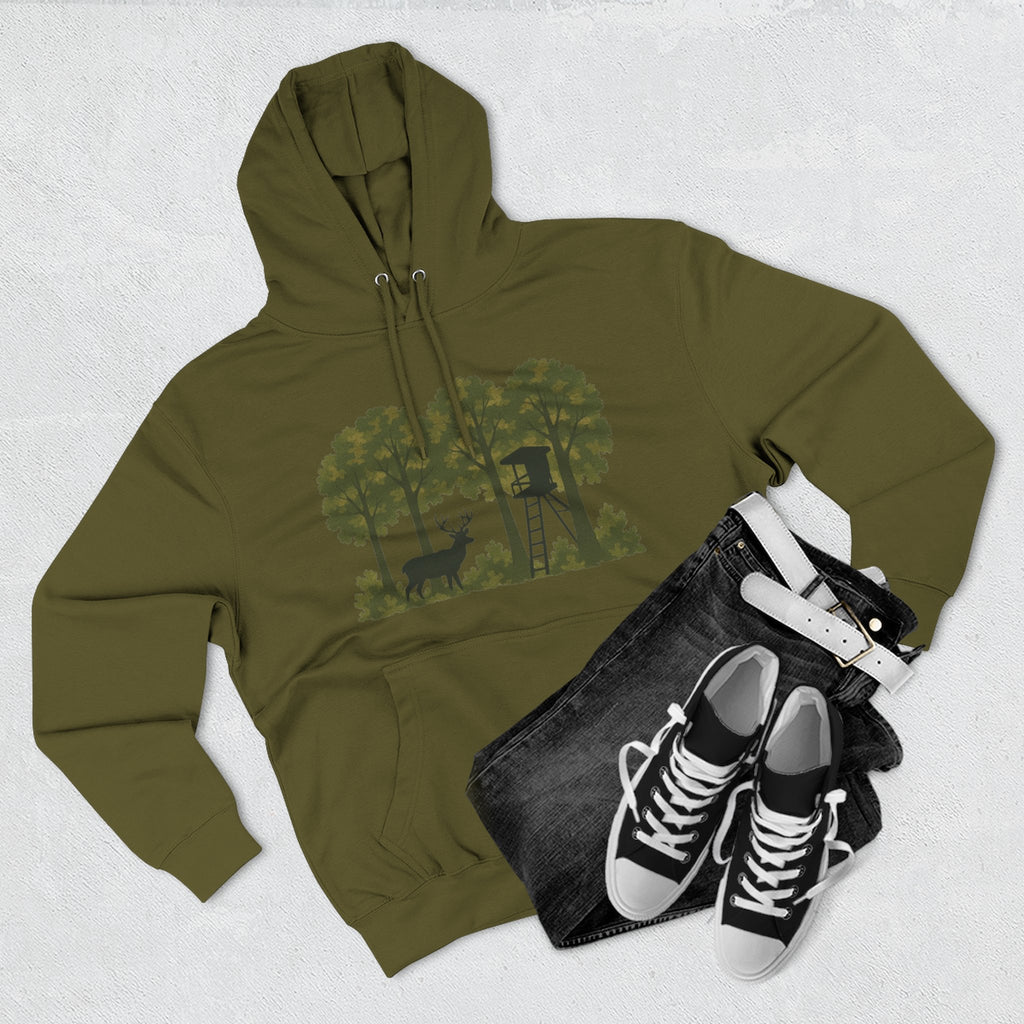 Deer Stand Forest Hoodie | Hunting Lodge Woodland Sweatshirt