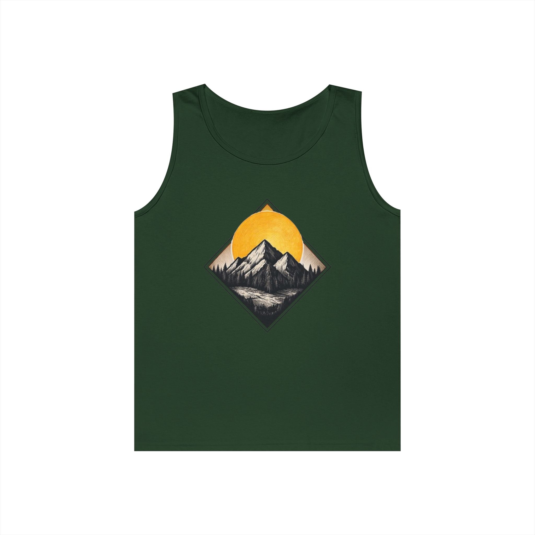 Mountain Explorer Tank Top | Retro Sunset Mountain Graphic