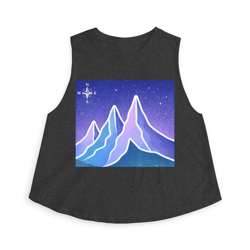Women's Crop Top | Pastel Night Mountain Graphic Crop Top