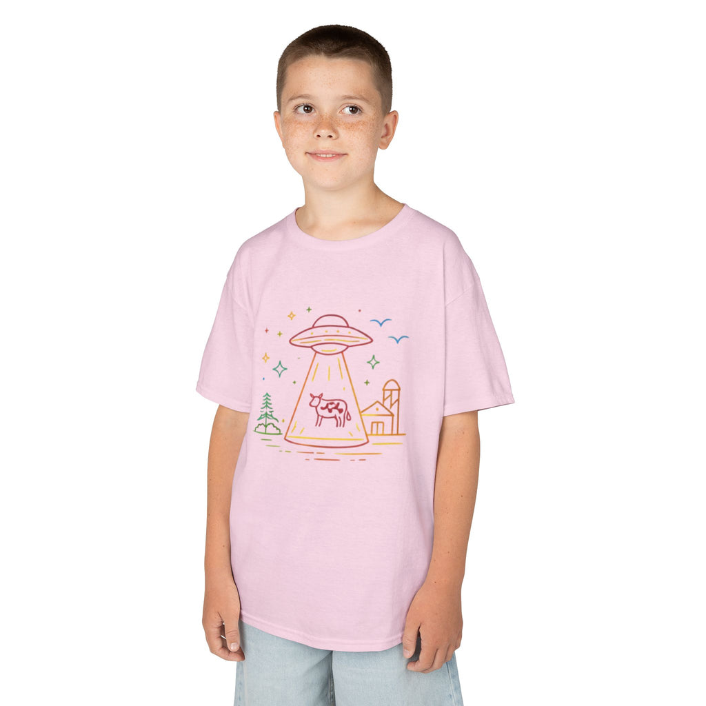 Kids T-Shirt | Pastel UFO Cow Abduction Design