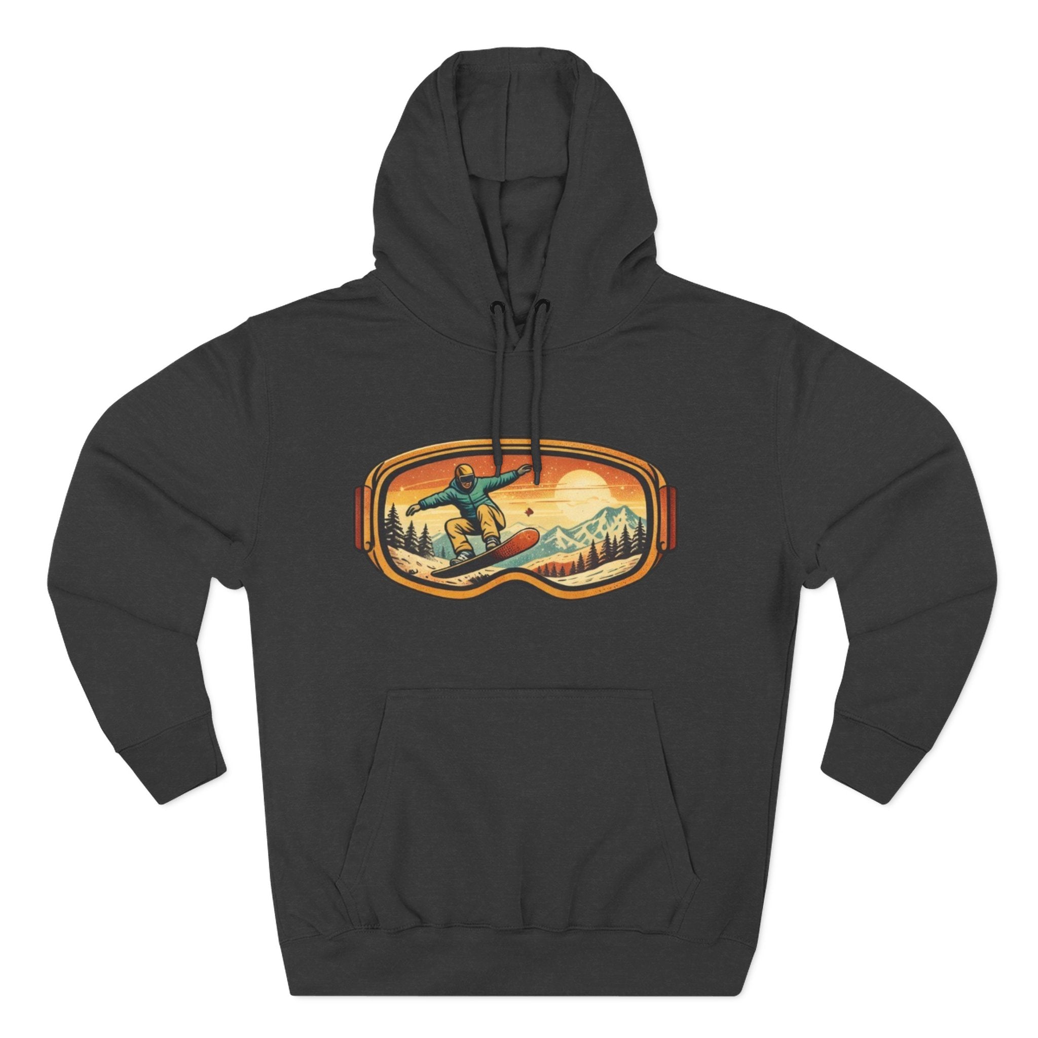 Snowboarder Goggles Graphic Hoodie | Vintage Mountain Ski Snowboarding Design