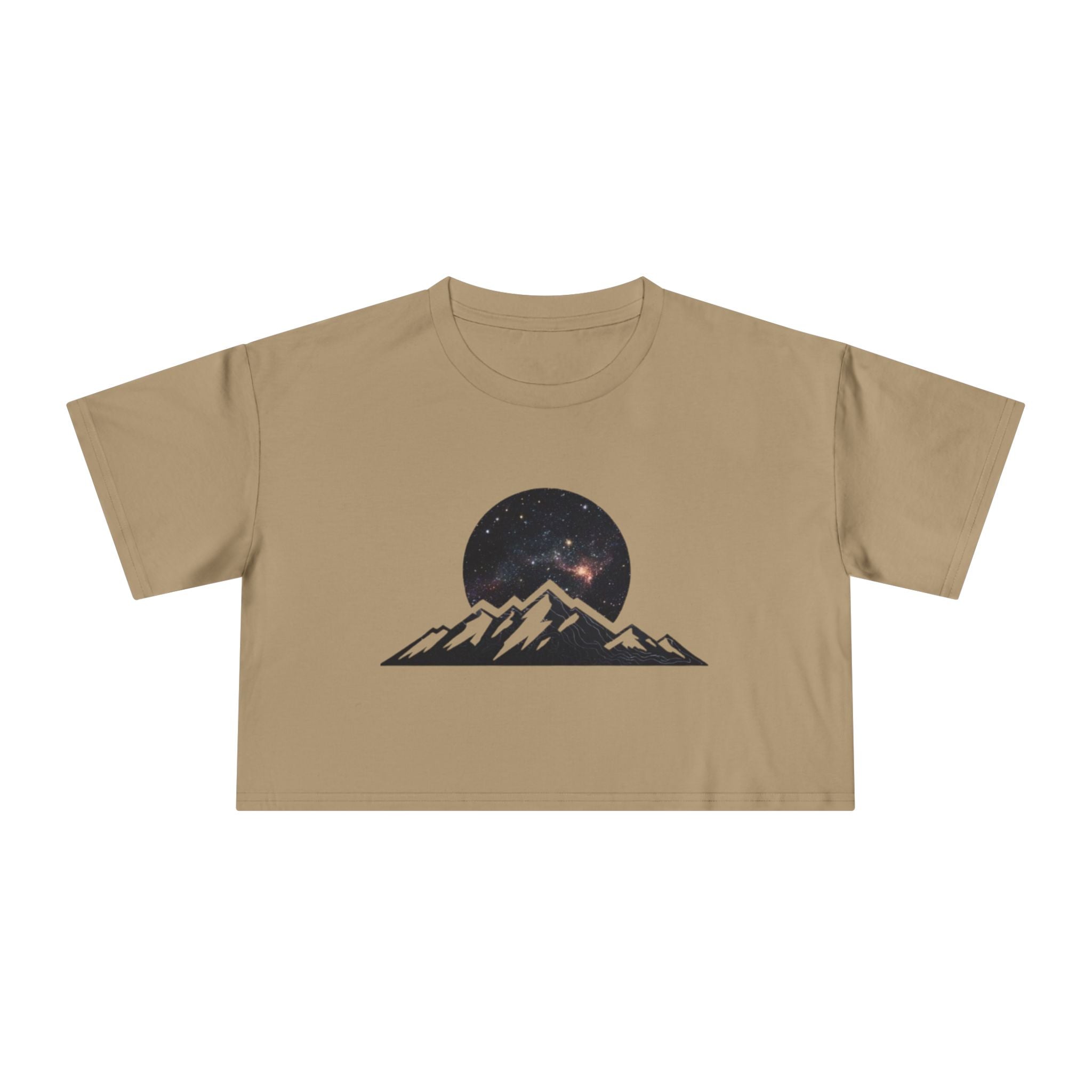 Crop Tee | Night Sky Mountain Graphic