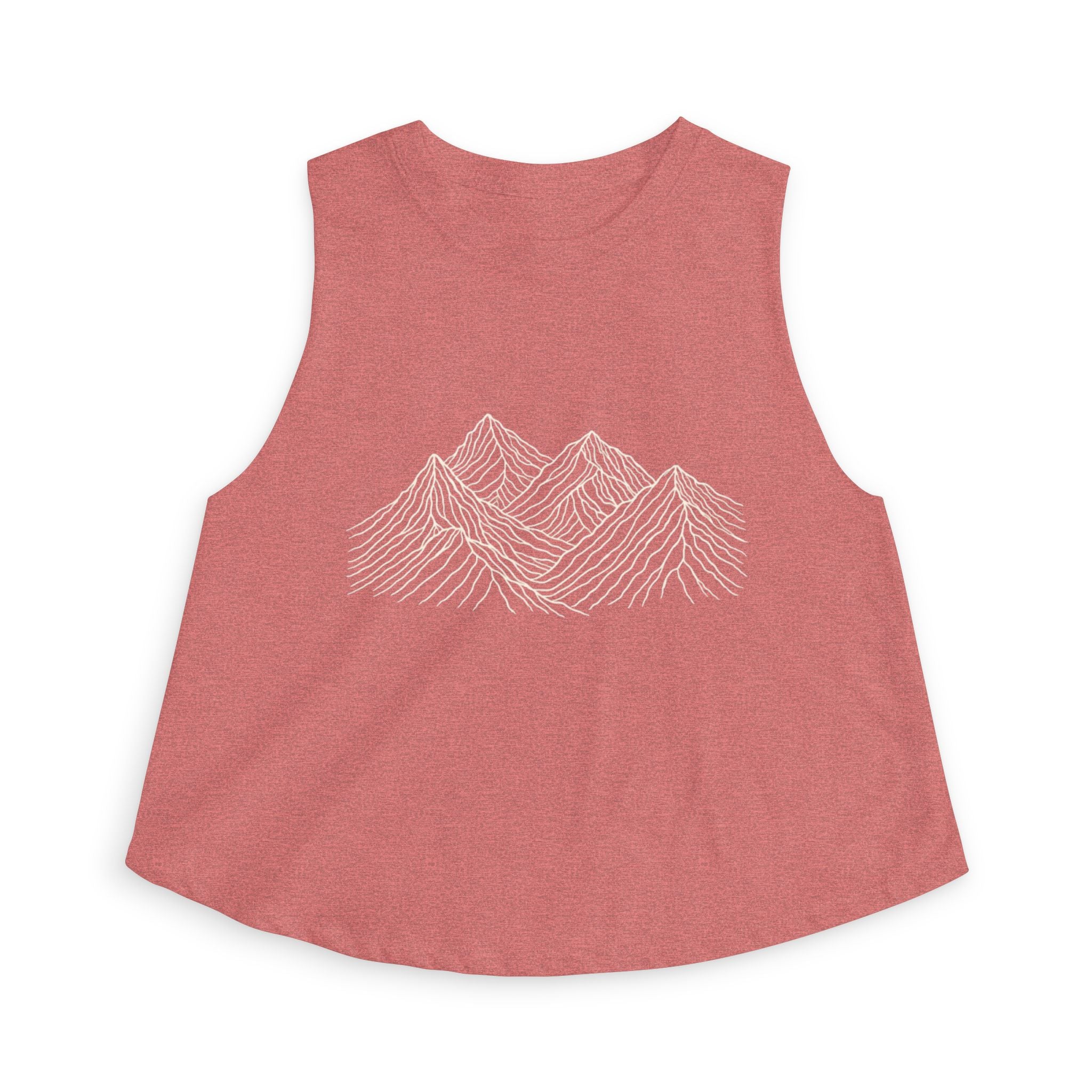 Mountain Line Art Crop Top | Women's Scenic Graphic Tank for Outdoor Lovers