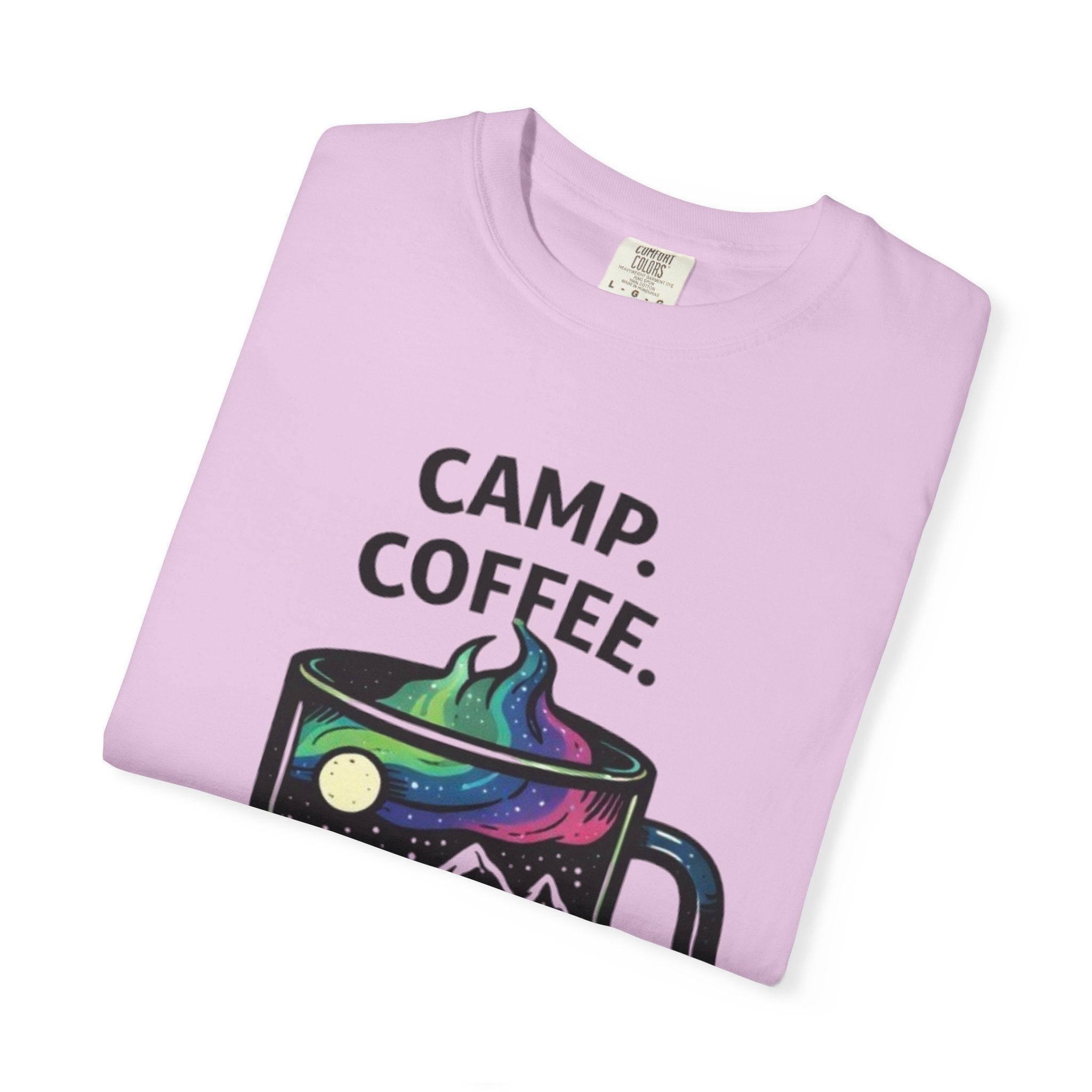 Camp Coffee Repeat T-Shirt | Camping Mug Graphic Tee