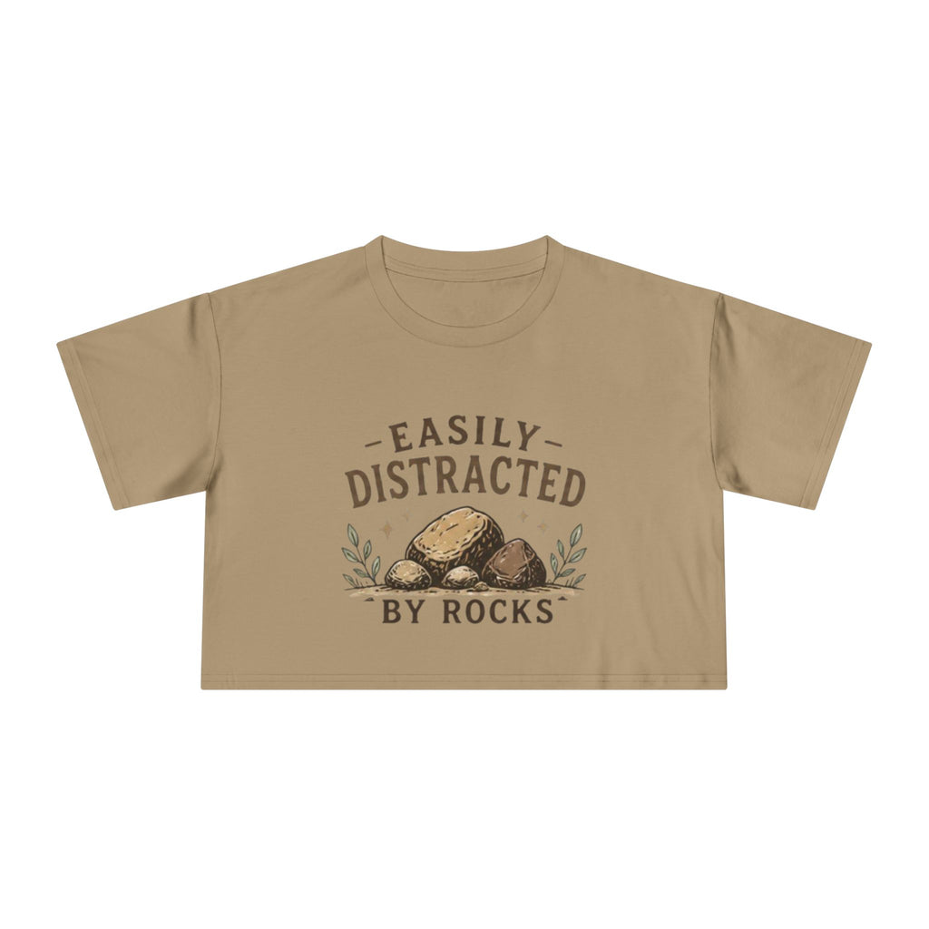 Easily Distracted by Rocks Crop Tee