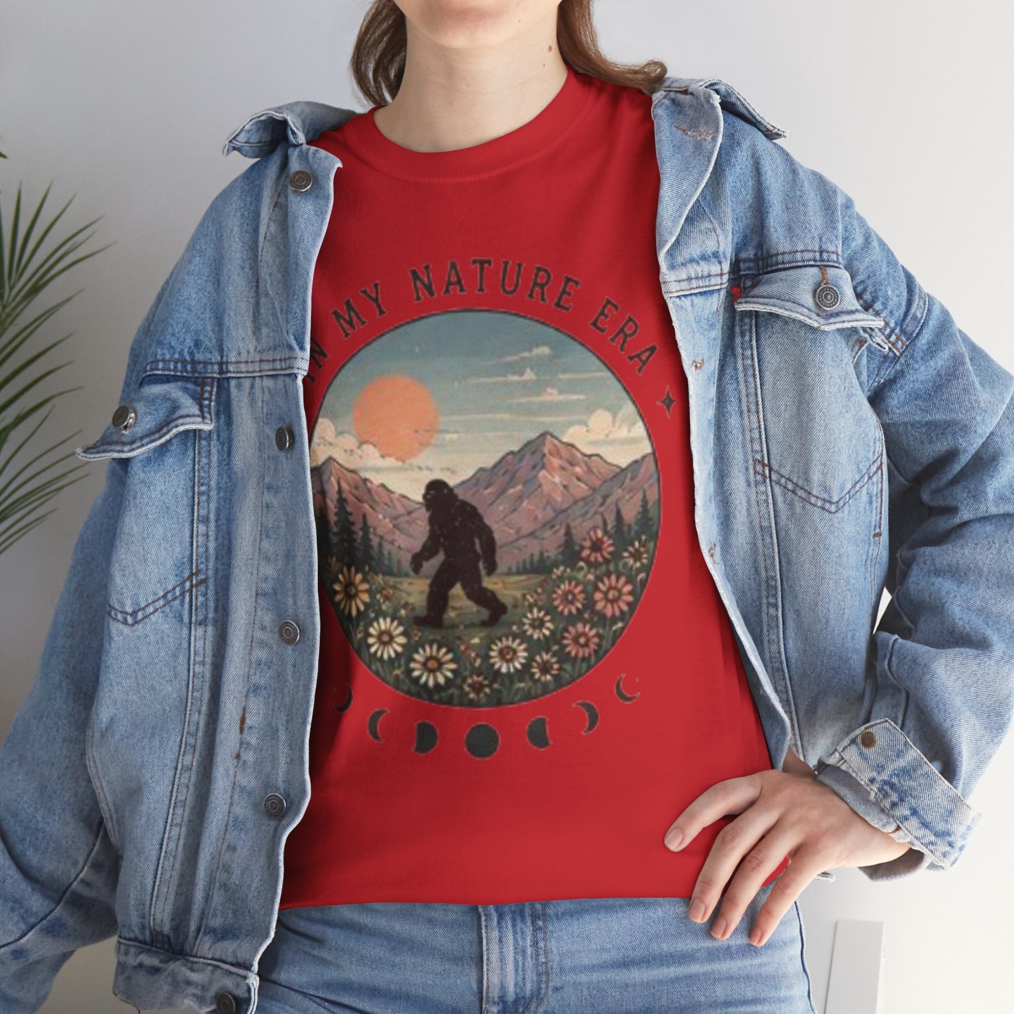 Sasquatch Nature Tee | "In My Nature Era" Mountain & Moon Phase Graphic