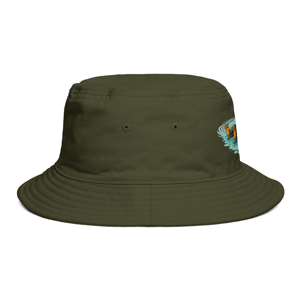 Otter Float Bucket Hat | Cute River Otter Relaxing on Water, Casual Outdoor Sun Hat