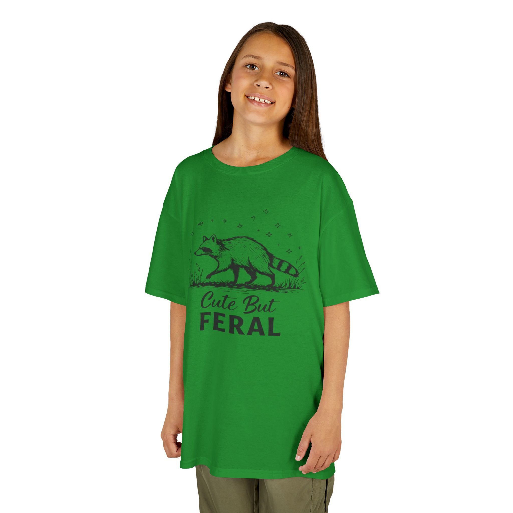 Kids Tee | Cute But Feral Raccoon Graphic