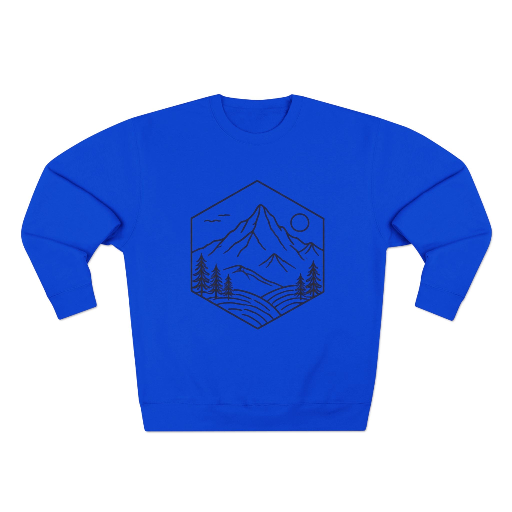 Mountain Hexagon Crewneck Sweatshirt | Minimal Outdoors Graphic
