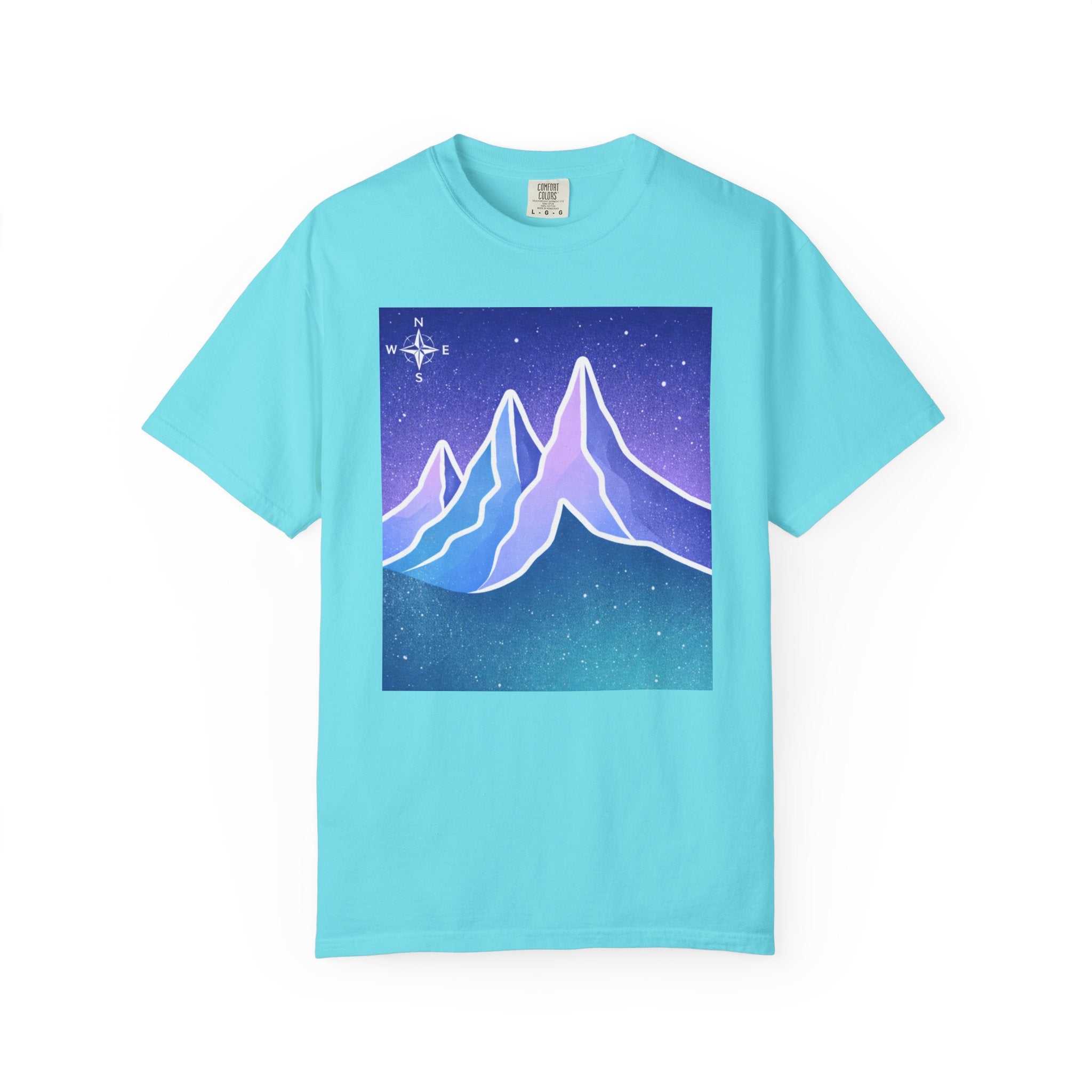 Mountain Night T-Shirt | Neon Retro Mountain Landscape Tee