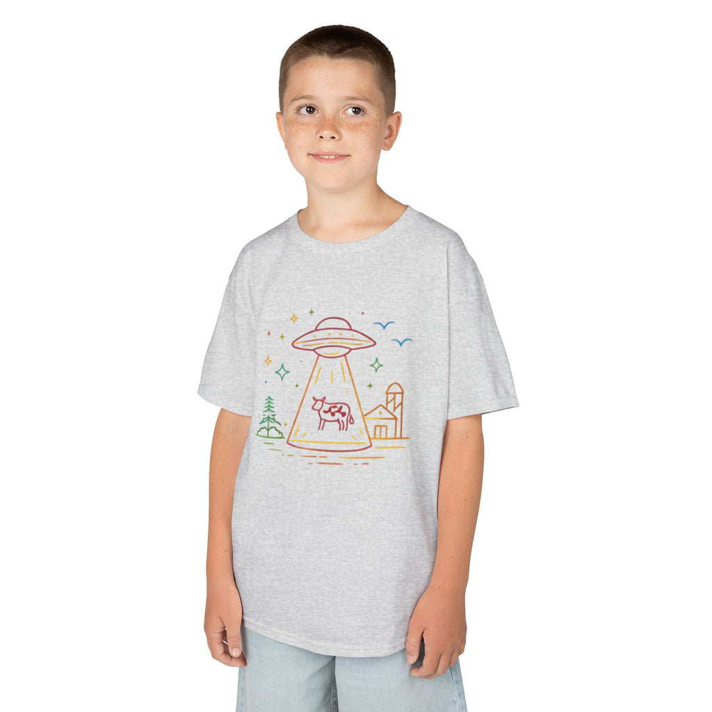 Kids T-Shirt | Pastel UFO Cow Abduction Design