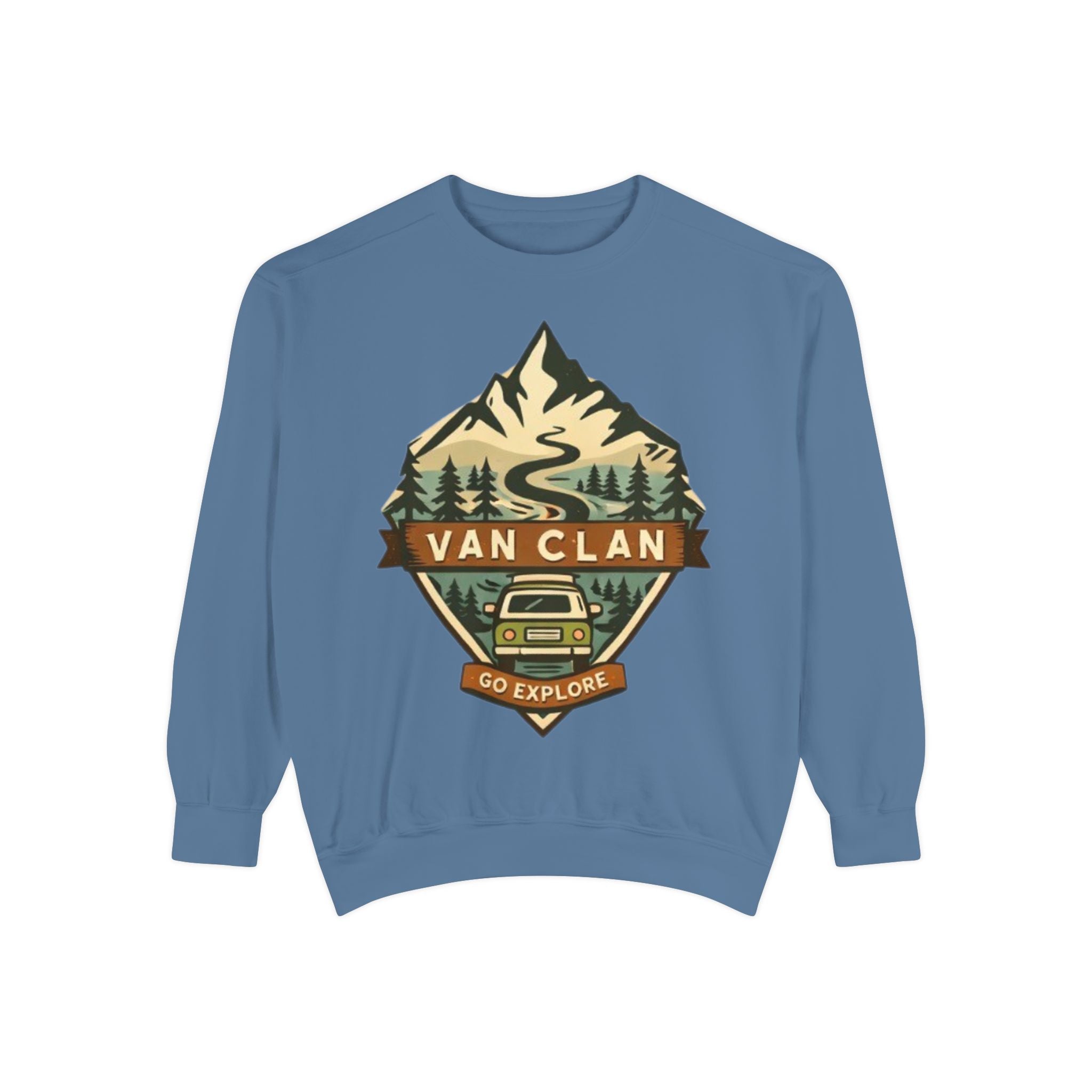 Van Clan Go Explore Sweatshirt | Vintage Mountain Van Adventure Crewneck