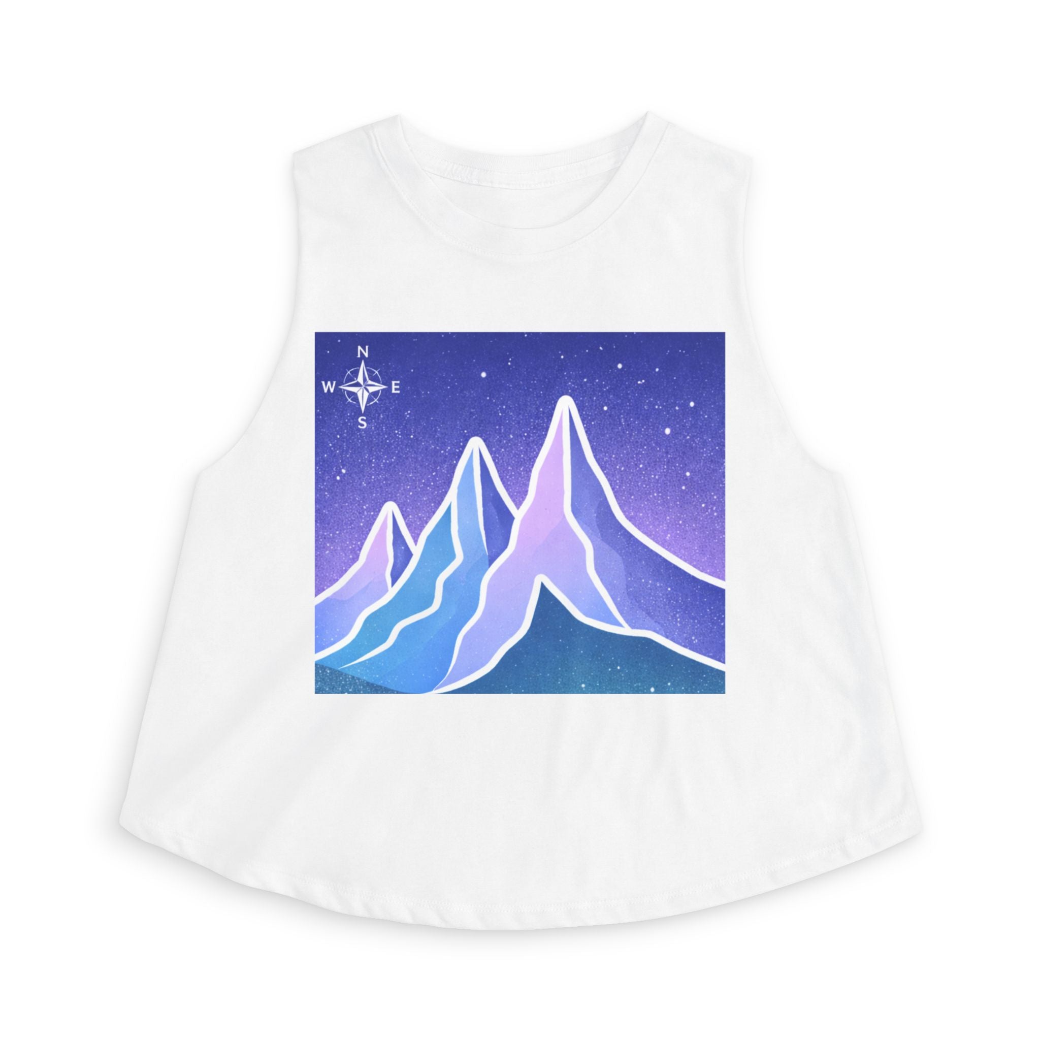 Women's Crop Top | Pastel Night Mountain Graphic Crop Top