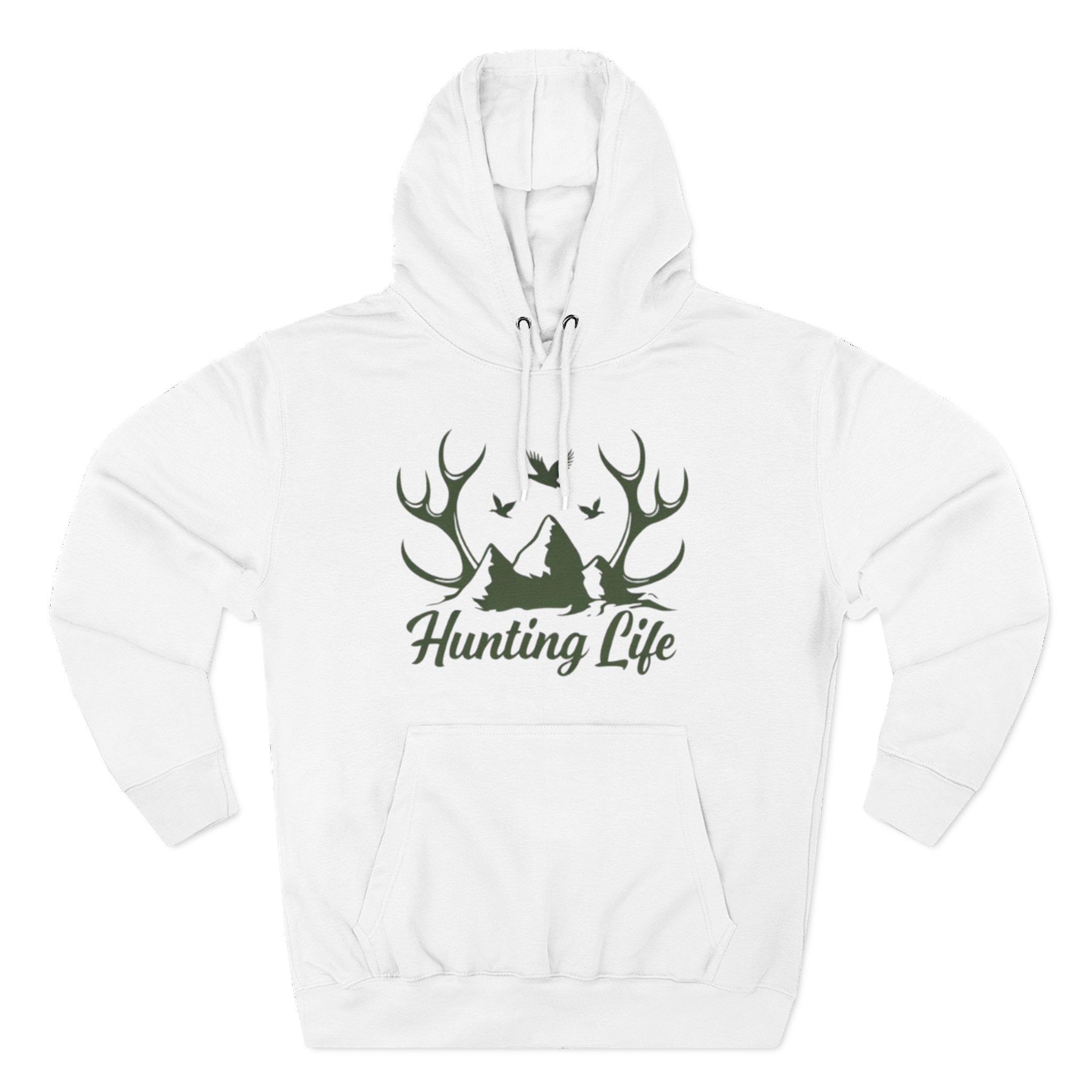 Hunting Life Hoodie | Antler Mountain & Birds Outdoor Hunting Hooded Sweatshirt