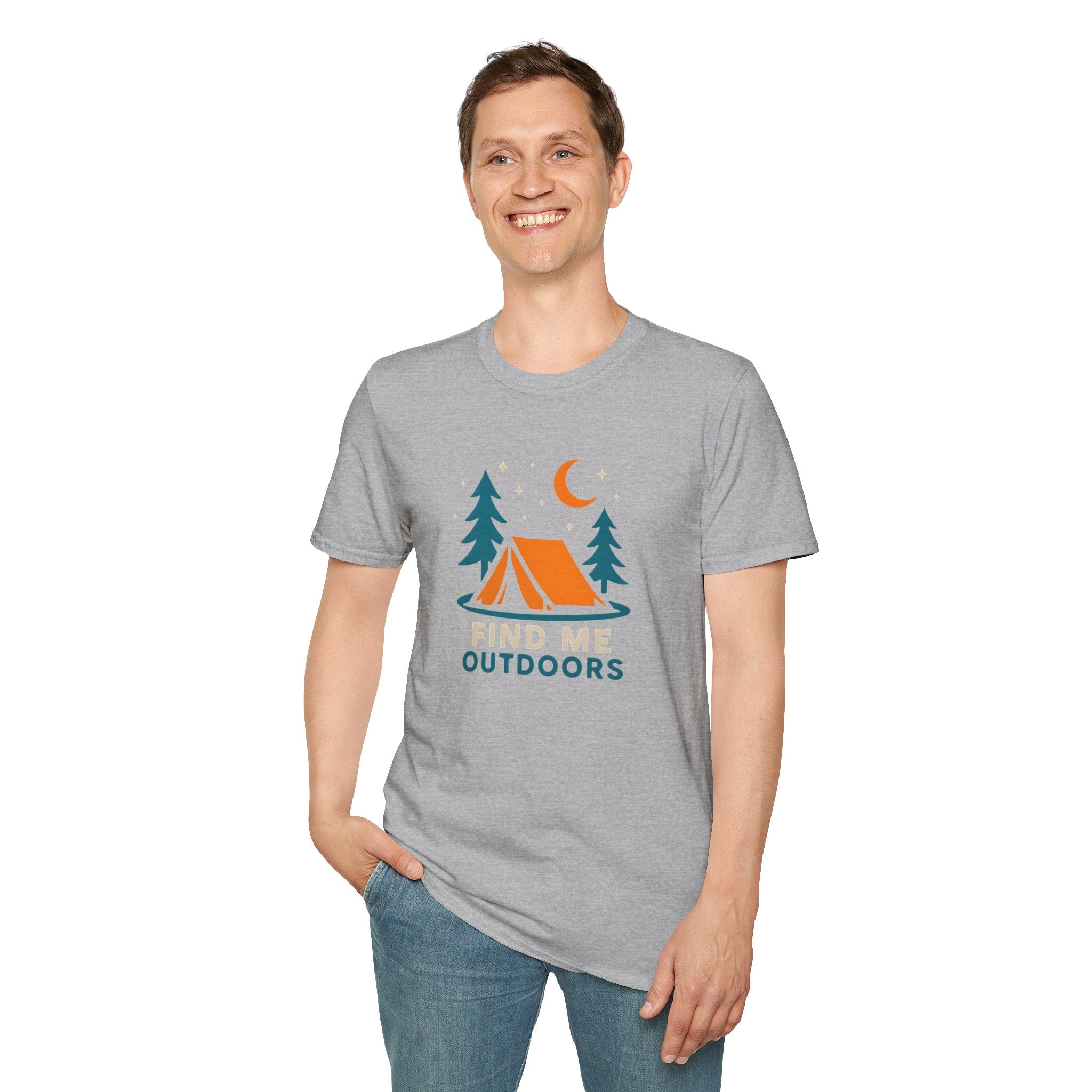 Night Camping Scene T-Shirt | Mountain Campfire Graphic Tee