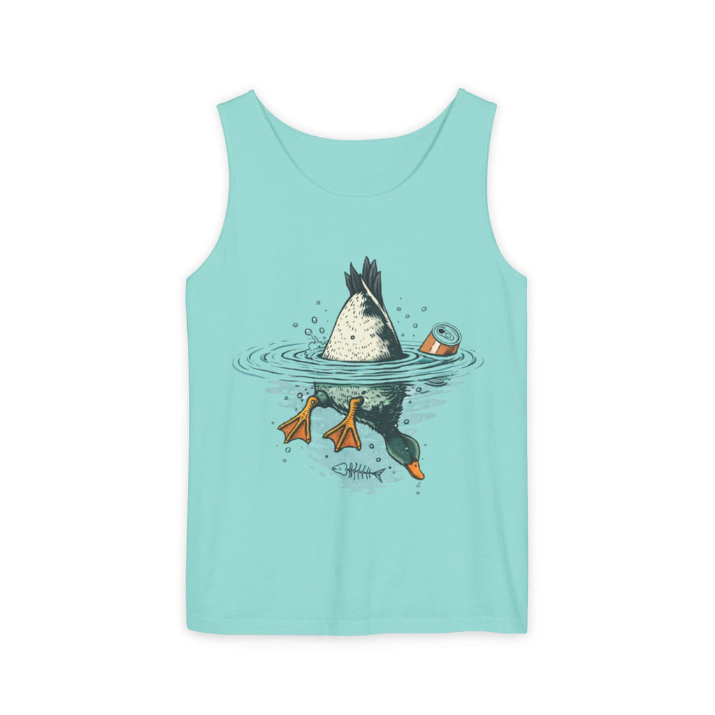 Duck Diving Tank Top | Funny Duck Butt Illustration Summer Tank