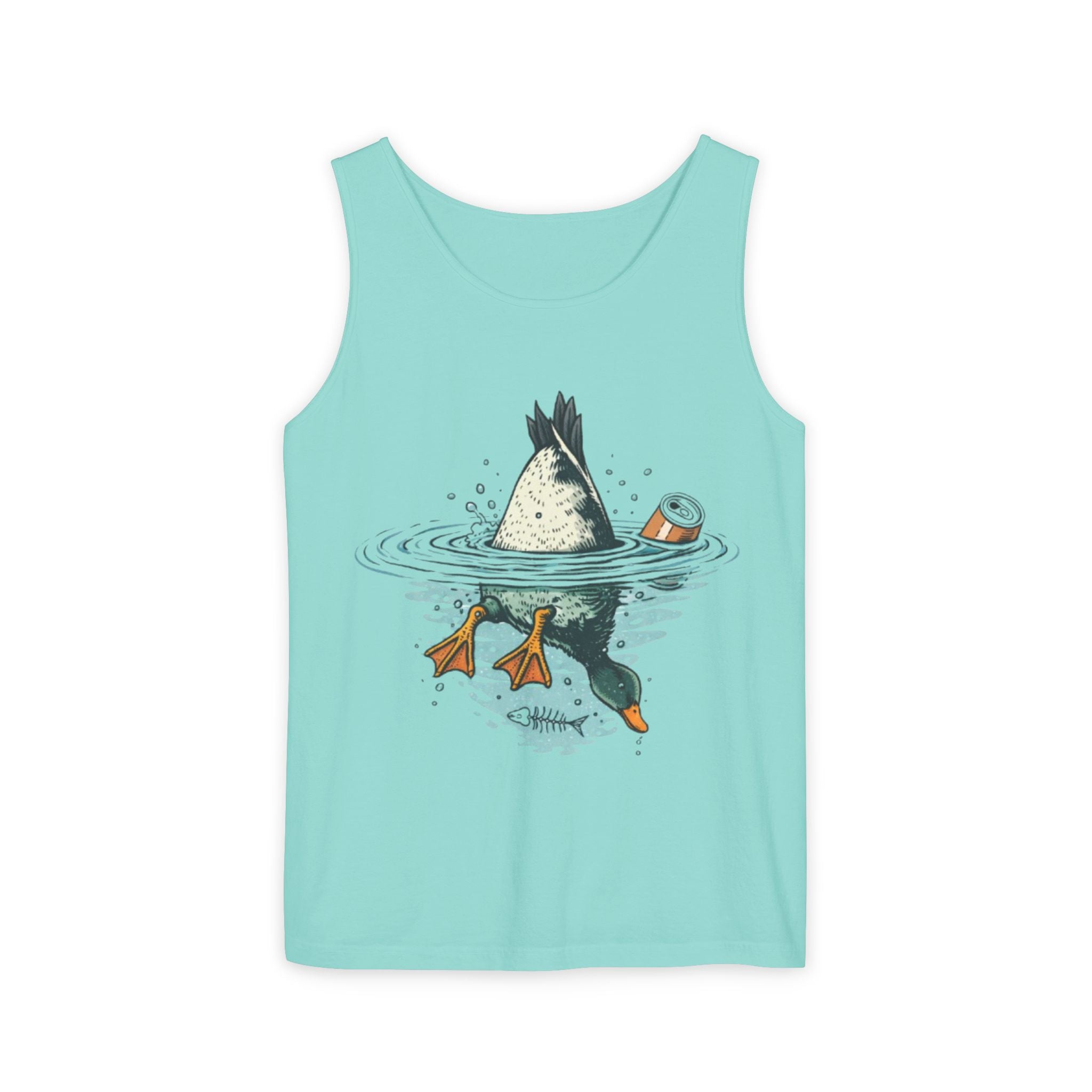 Duck Diving Tank Top | Funny Duck Butt Illustration Summer Tank