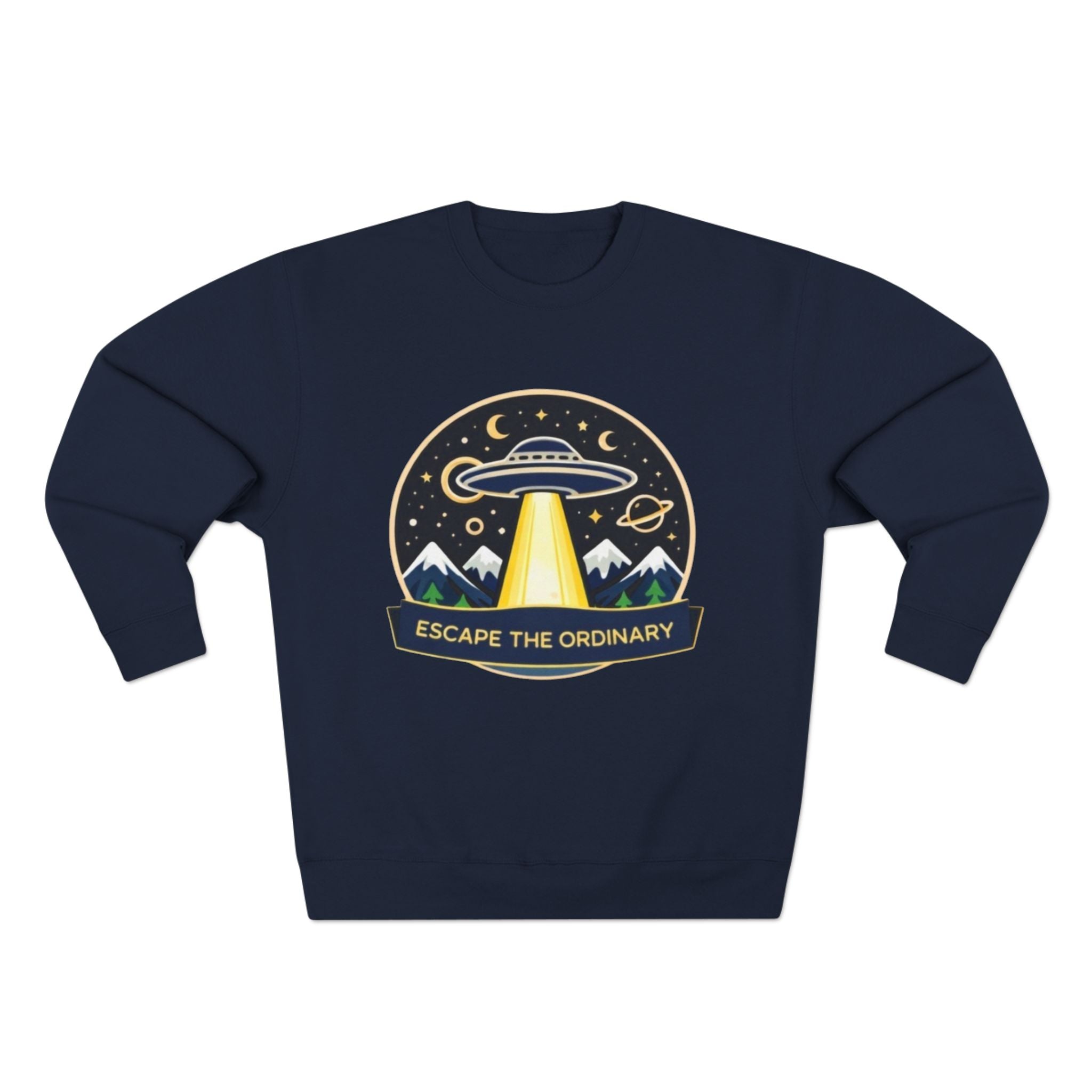 Escape the Ordinary Crewneck Sweatshirt | UFO Adventure Graphic Sweatshirt