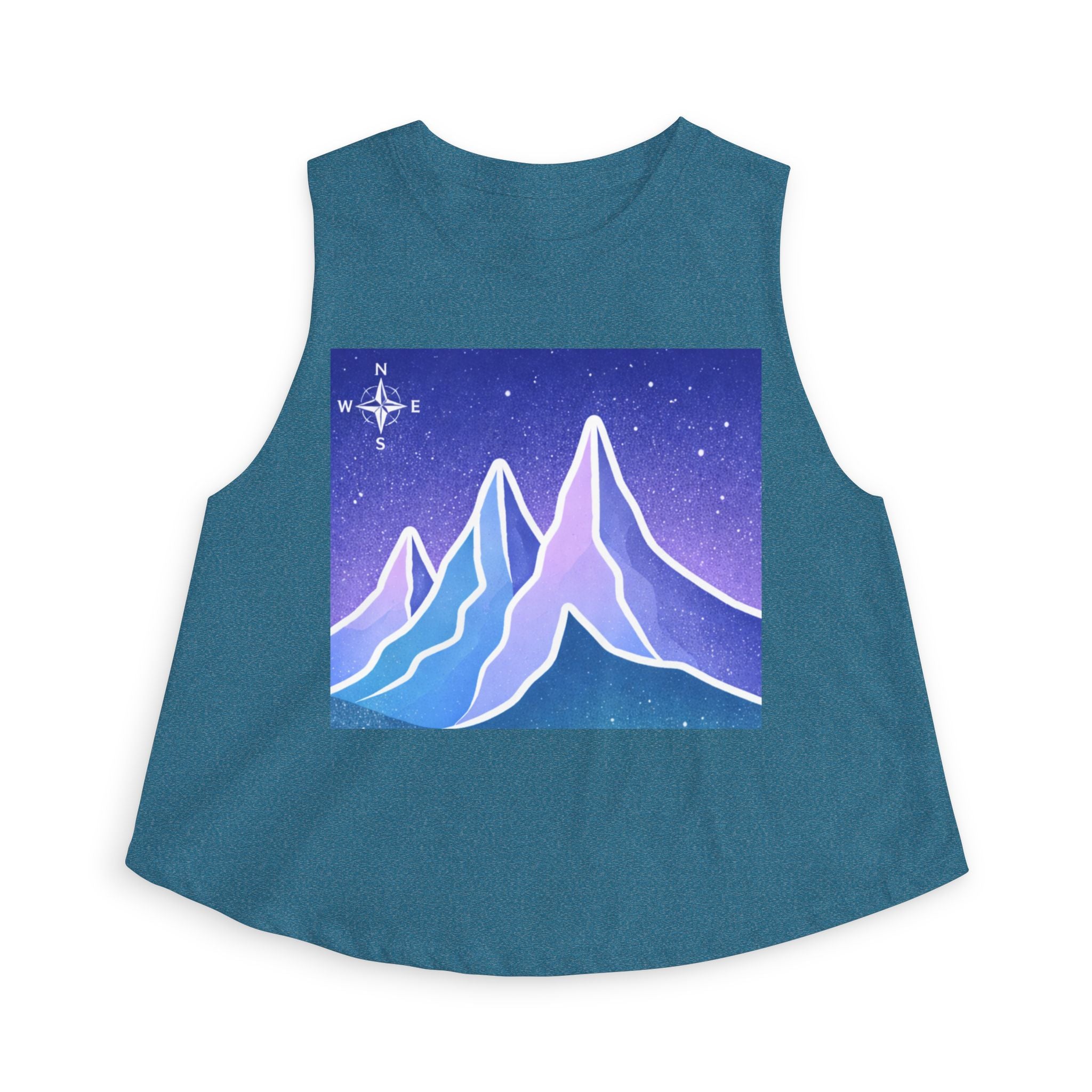 Women's Crop Top | Pastel Night Mountain Graphic Crop Top