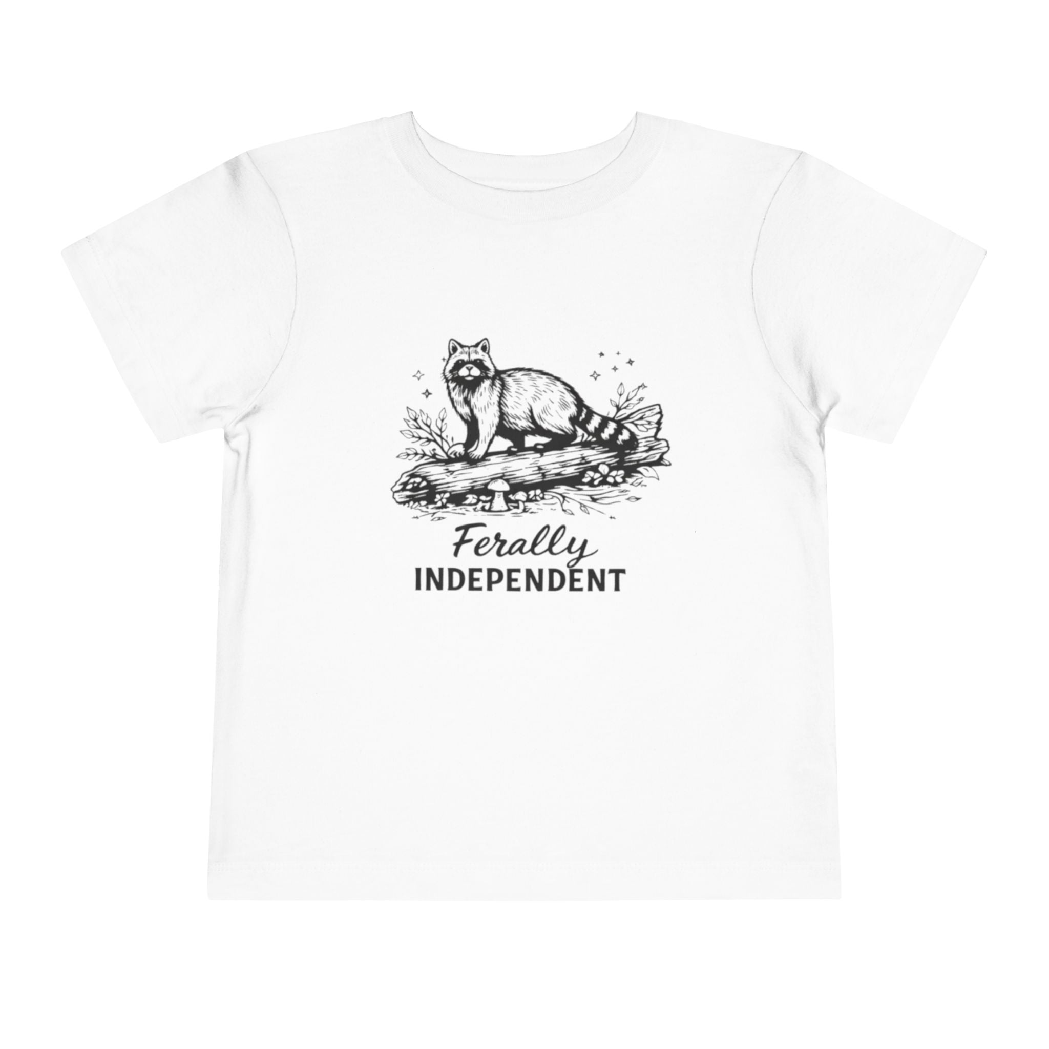 Toddler Tee | "Ferally Independent" Raccoon Graphic Kids Shirt