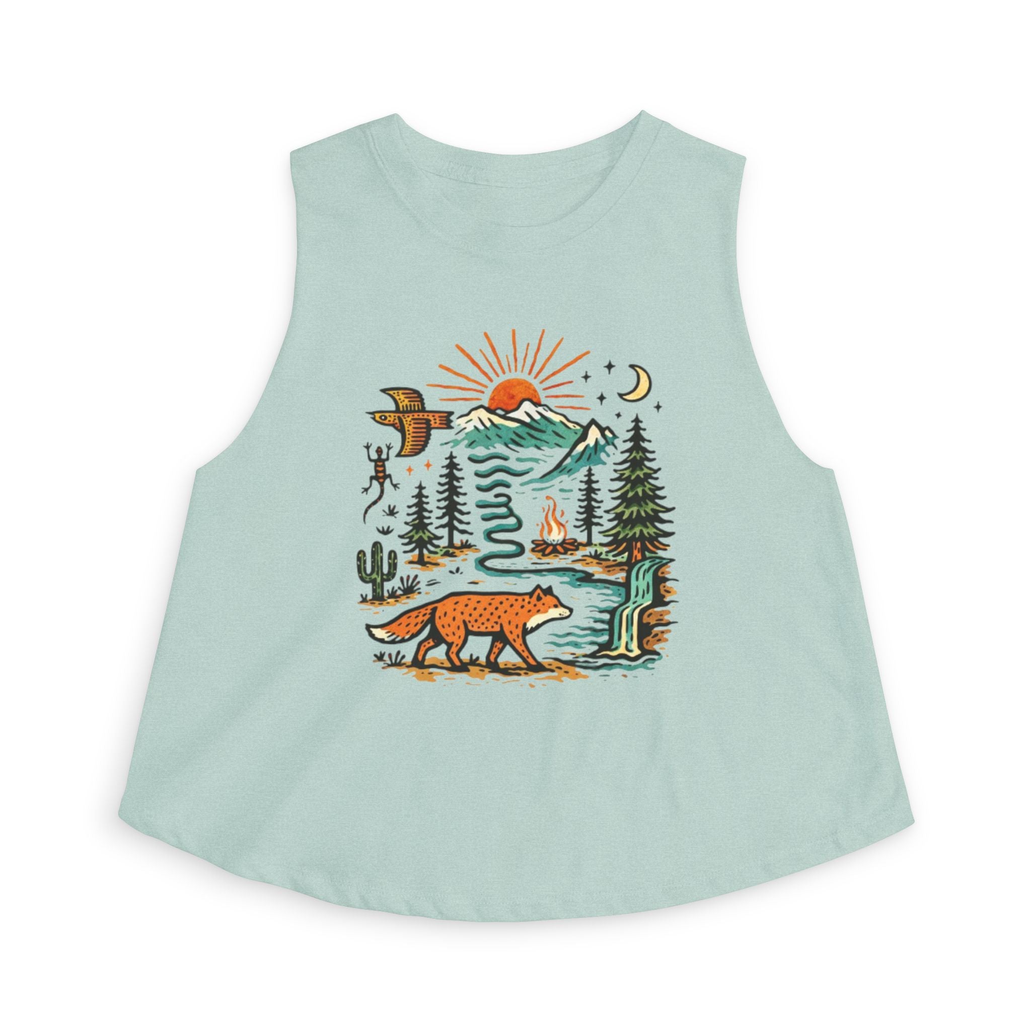 Nature Wilderness Fox Tank Women's Crop Top