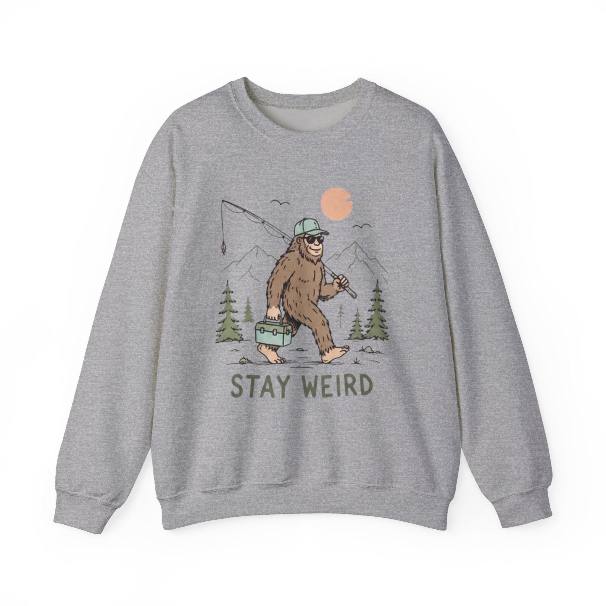 Stay Weird Bigfoot Fishing Sweatshirt