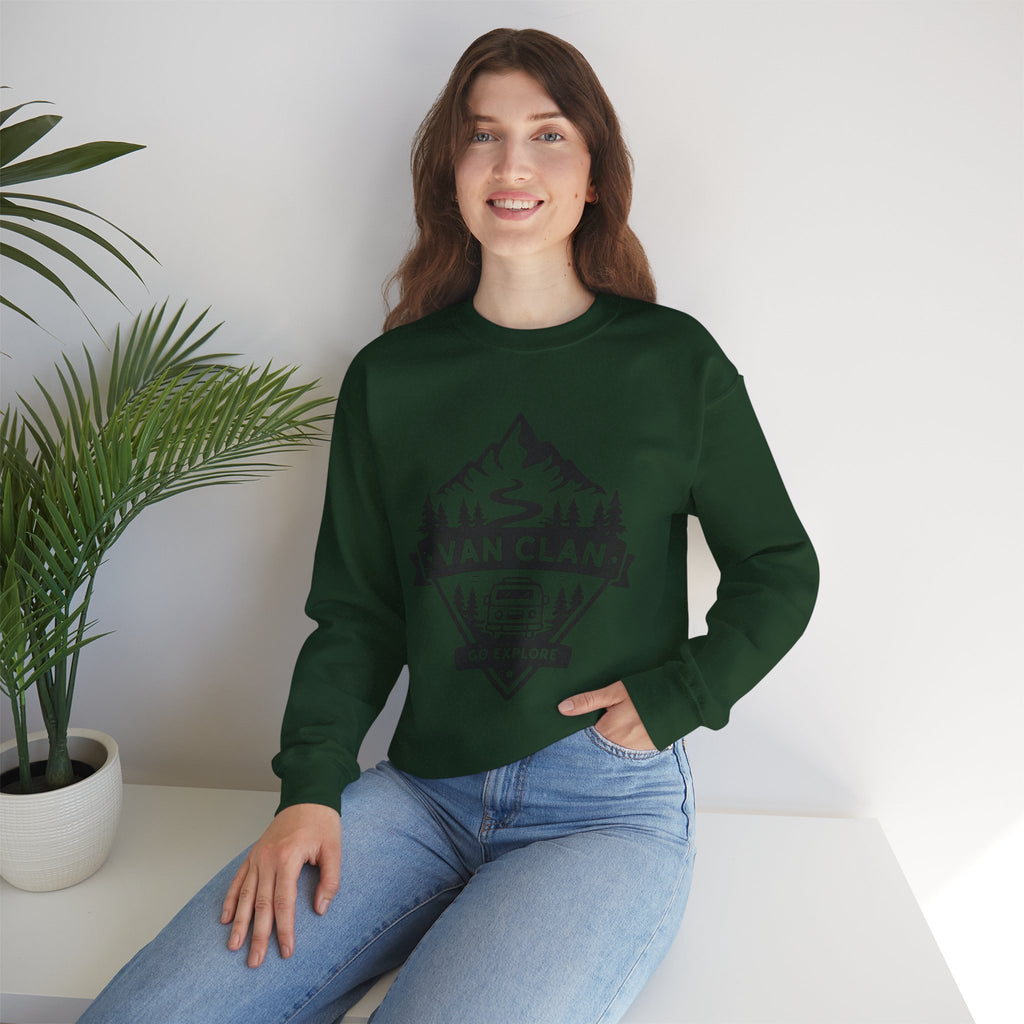 Van Clan "Go Explore" Crewneck Sweatshirt | Adventure Vanlife Graphic