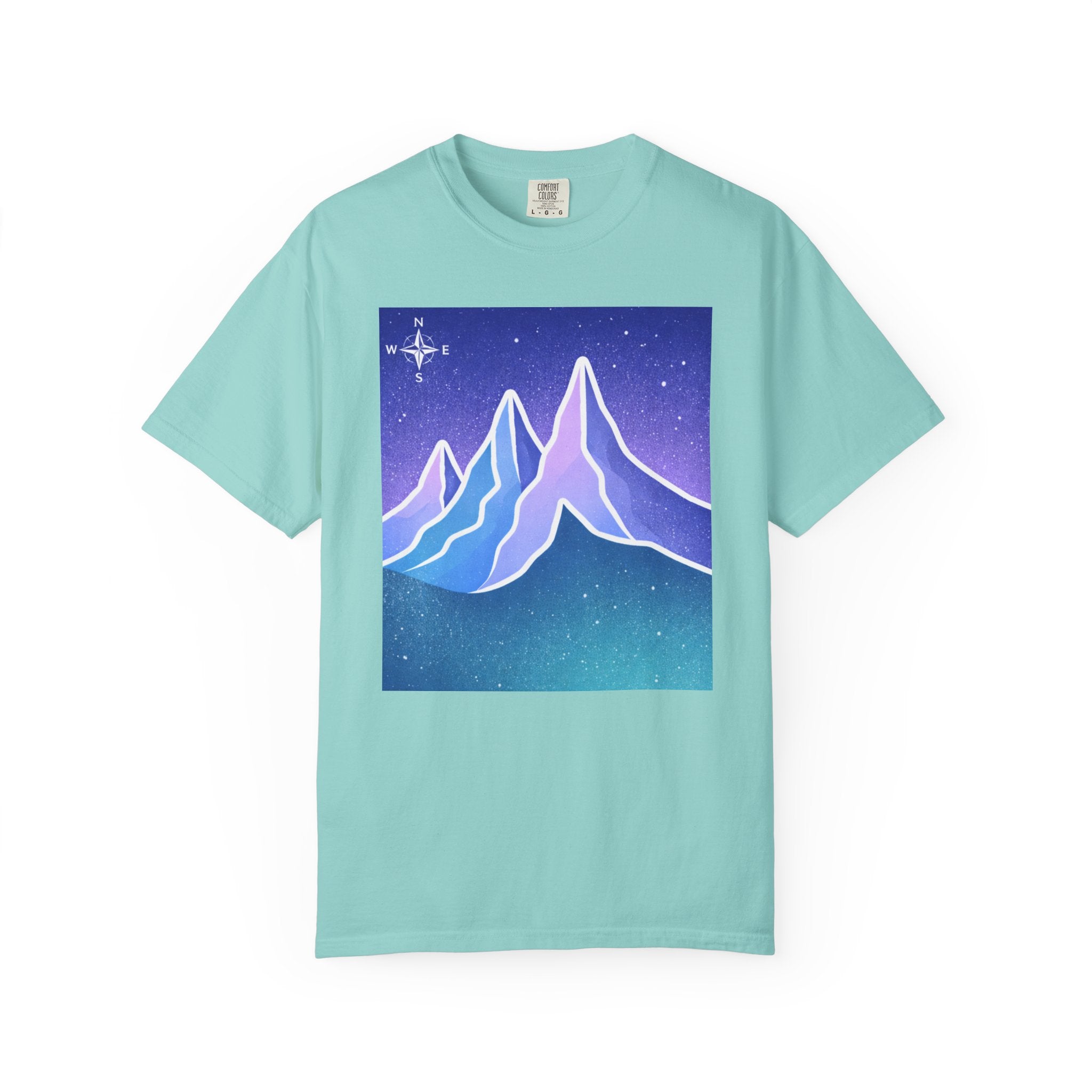 Mountain Night T-Shirt | Neon Retro Mountain Landscape Tee