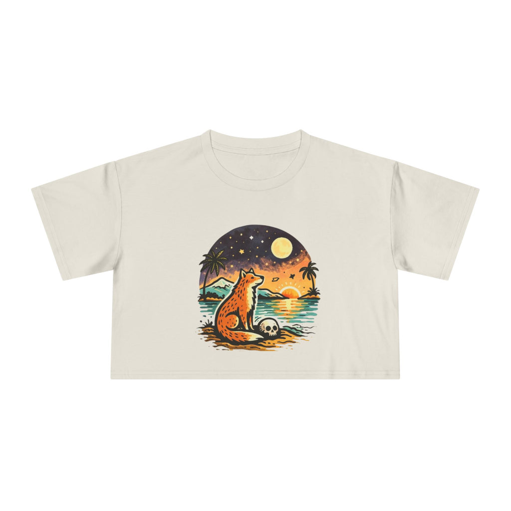 Crop Tee | Sunset Fox Beach Graphic