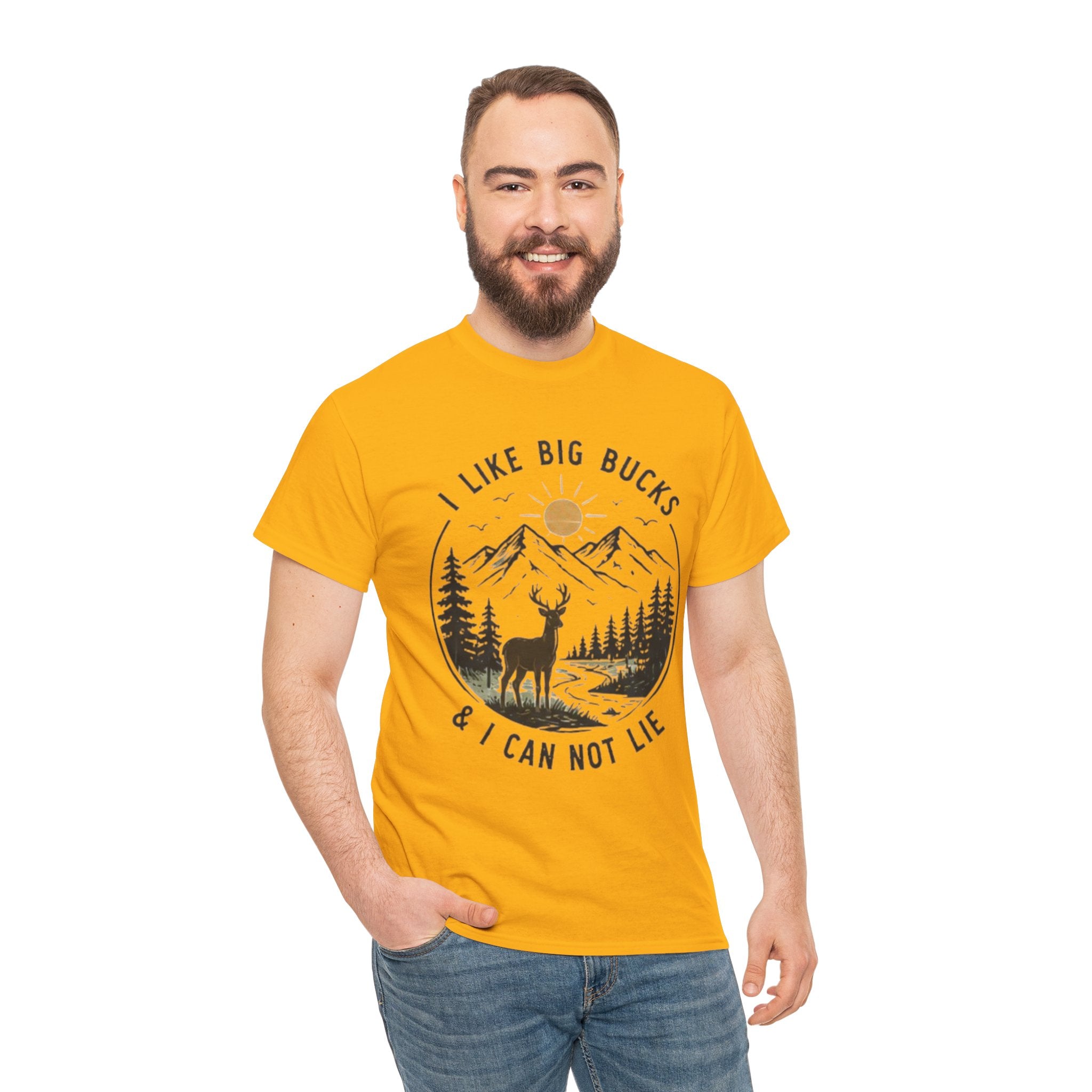 Nature Deer T-Shirt | "I Like Big Bucks & I Can Not Lie" Outdoor Hunting Tee