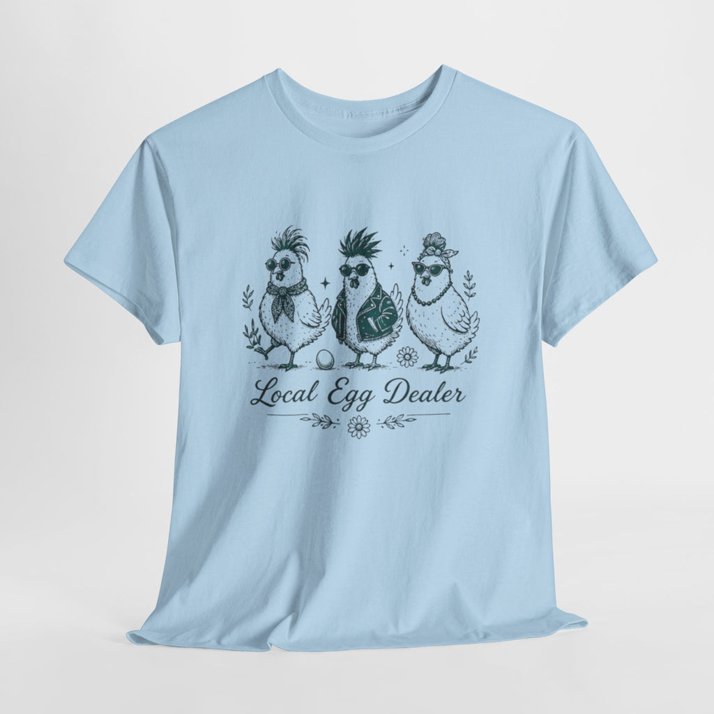 Local Egg Dealer T-Shirt | Funny Chicken Illustration Tee for Farm Lovers