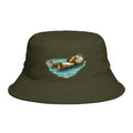 Otter Float Bucket Hat | Cute River Otter Relaxing on Water, Casual Outdoor Sun Hat